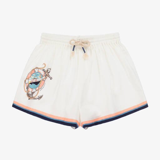 Zimmermann-شورت قطن لون عاجي للبنات | Childrensalon Outlet