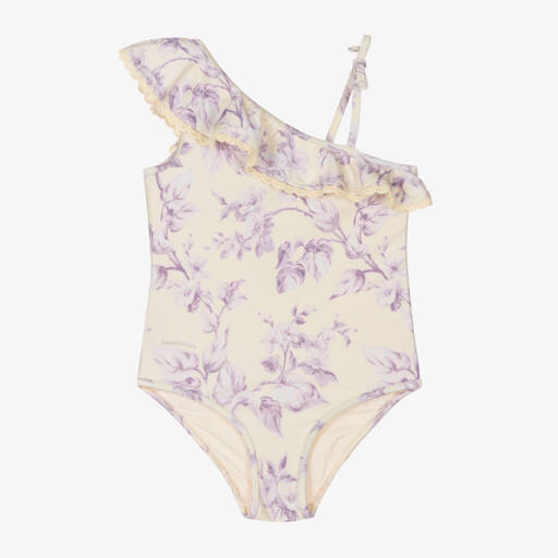 Zimmermann-Girls Lilac & Ivory Floral Swimsuit | Childrensalon Outlet