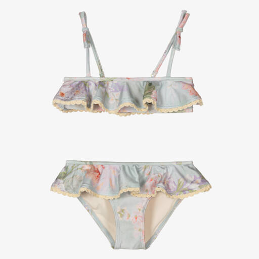 Zimmermann-Girls Pastel Floral Crochet Bikini | Childrensalon Outlet