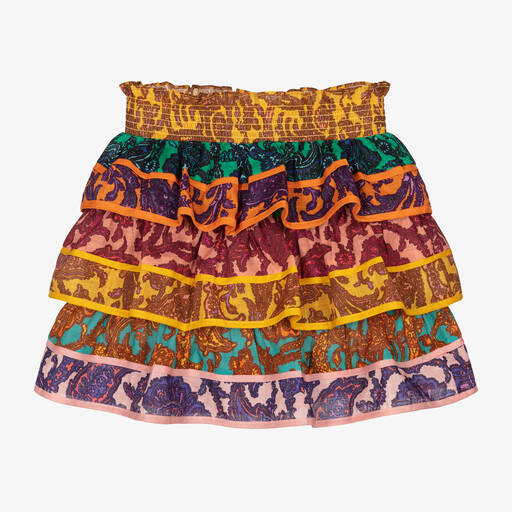Zimmermann-Girls Purple & Gold Paisley Skirt | Childrensalon Outlet