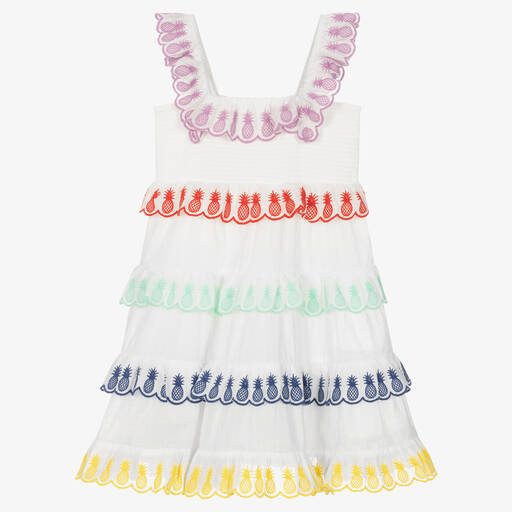 Zimmermann-Girls White Cotton Pineapple Dress | Childrensalon Outlet