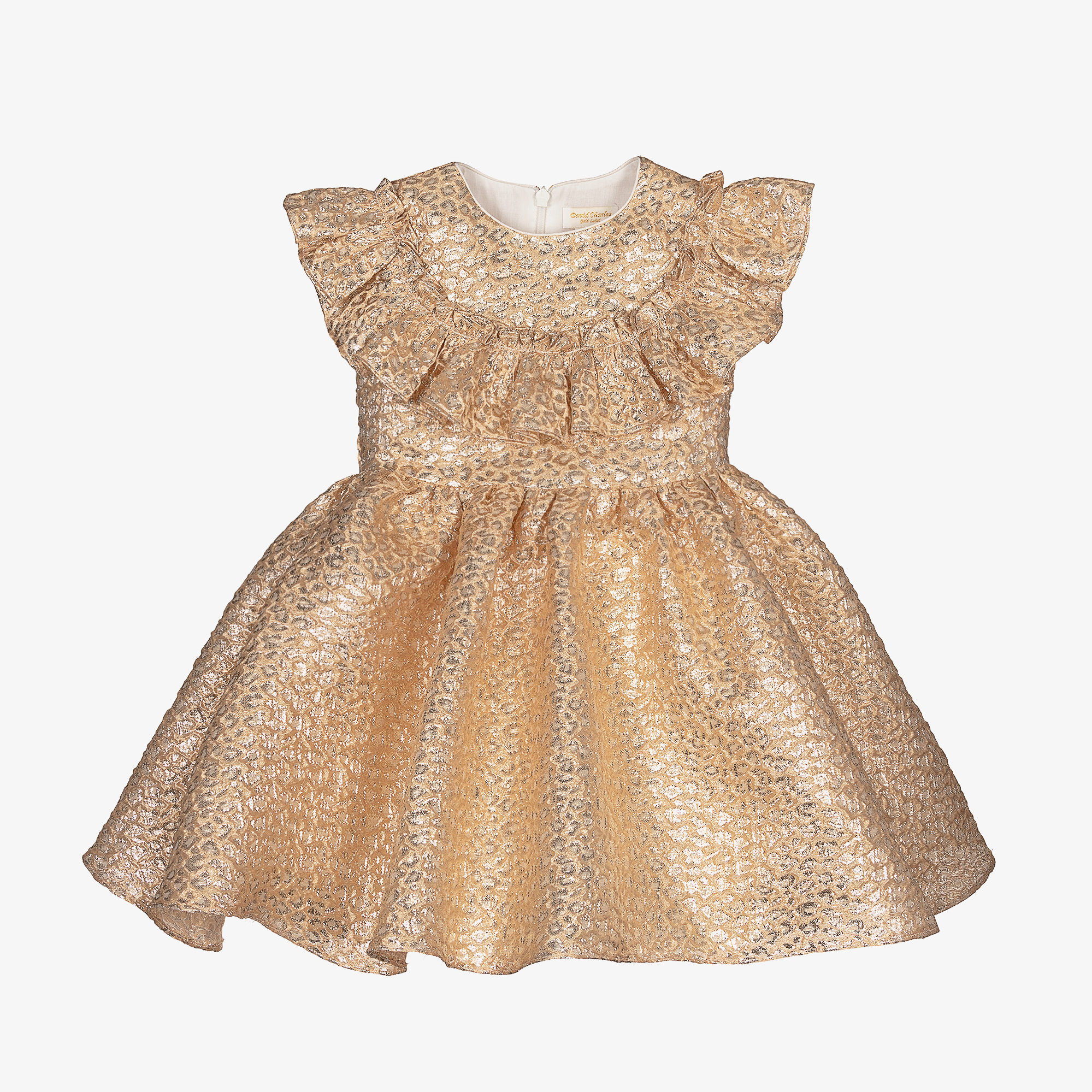 gold jacquard dress SAU LEE Joanna Jacquard Gown, Pale Gold main image 1
