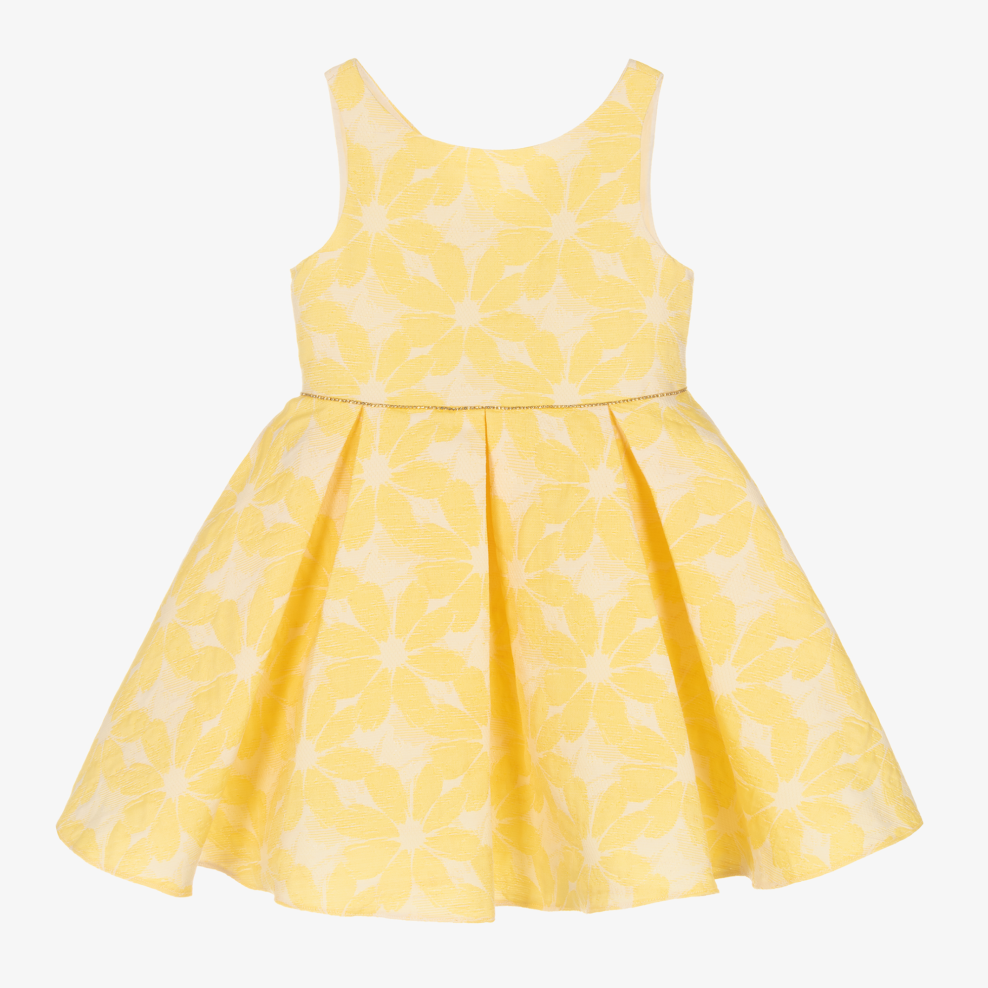 chinese dress ladies Abel and Lula Baby Girls Yellow Floral Bow Mikado Dress main image 0