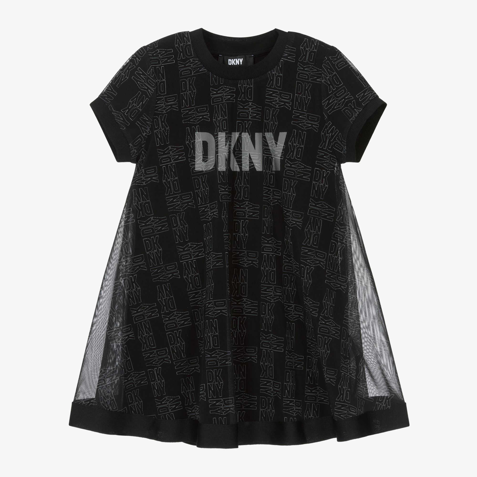 DKNY - Girls Black Viscose 2-in-1 Dress | Childrensalon Outlet