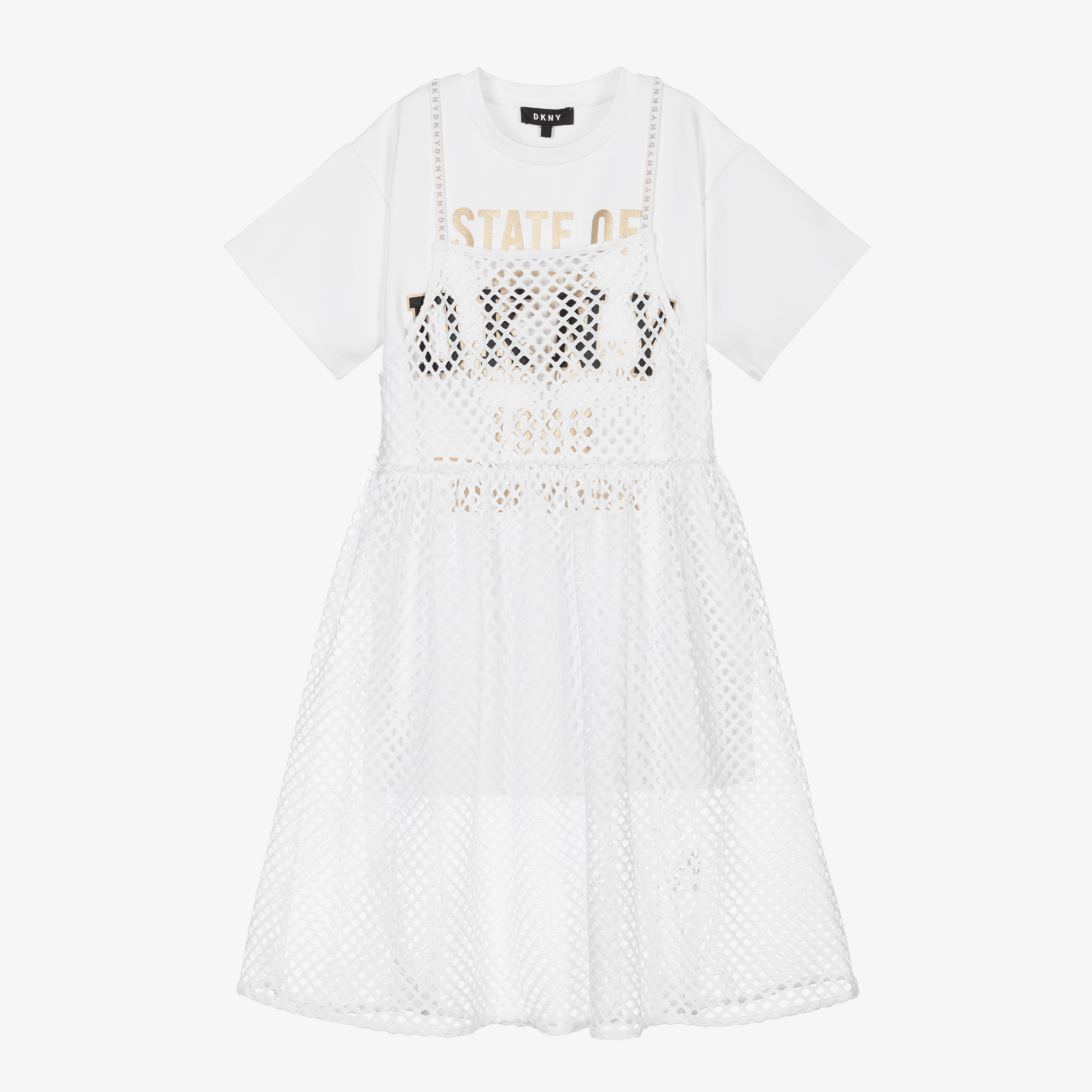 White mesh t shirt dress hotsell