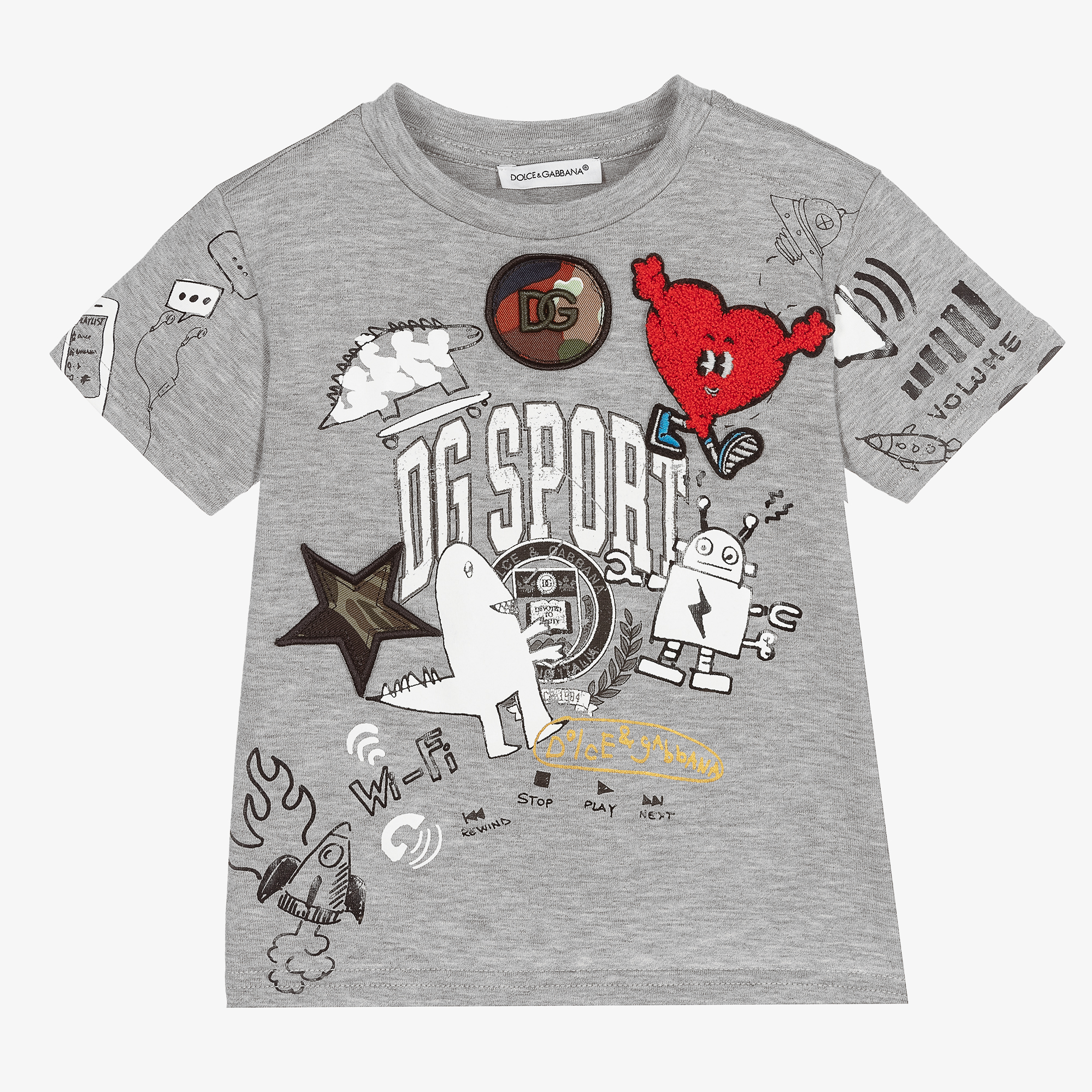 Dolce & Gabbana - Baby Boys Grey Logo T-Shirt | Childrensalon Outlet