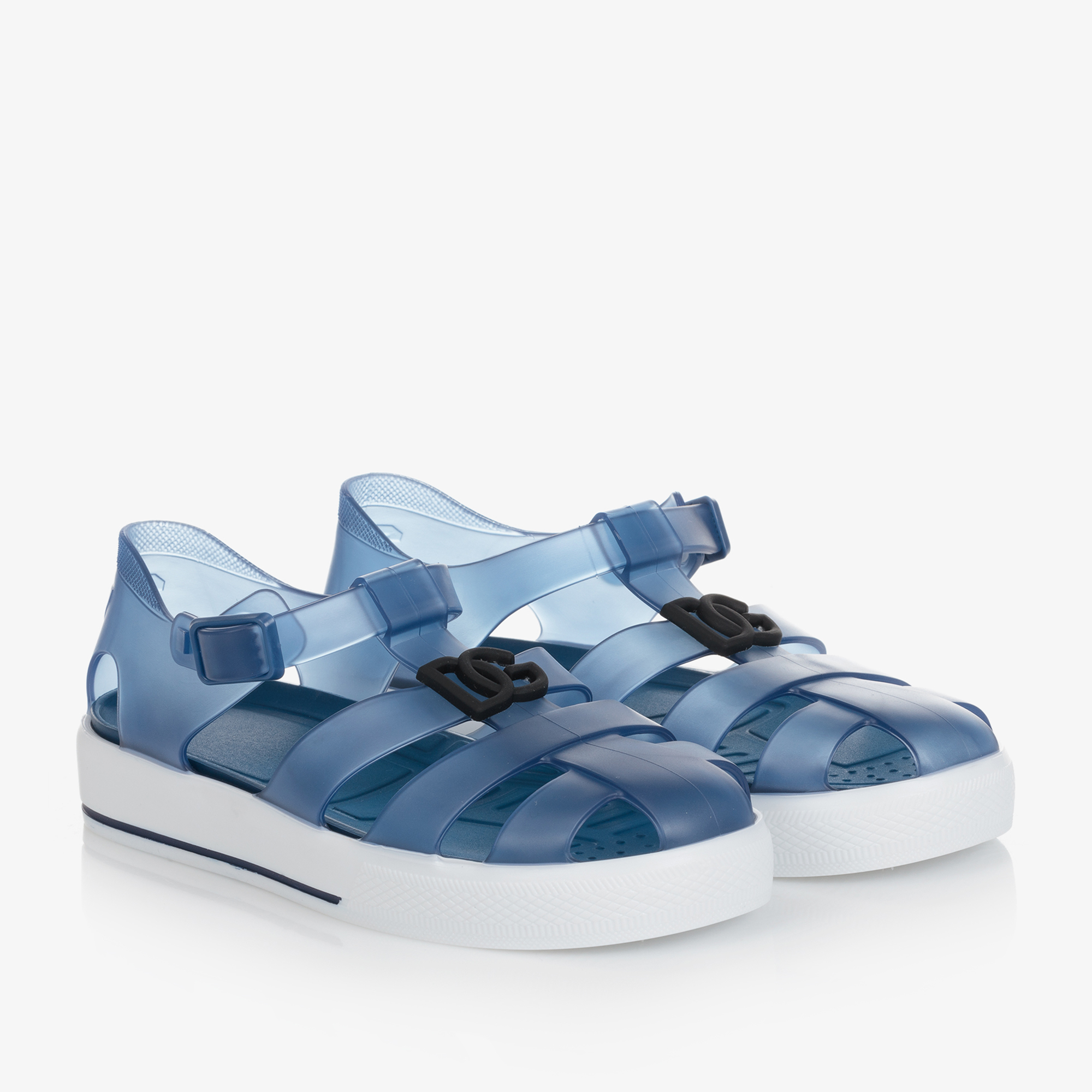 Dolce Gabbana Blue DG Jelly Shoes Childrensalon Outlet