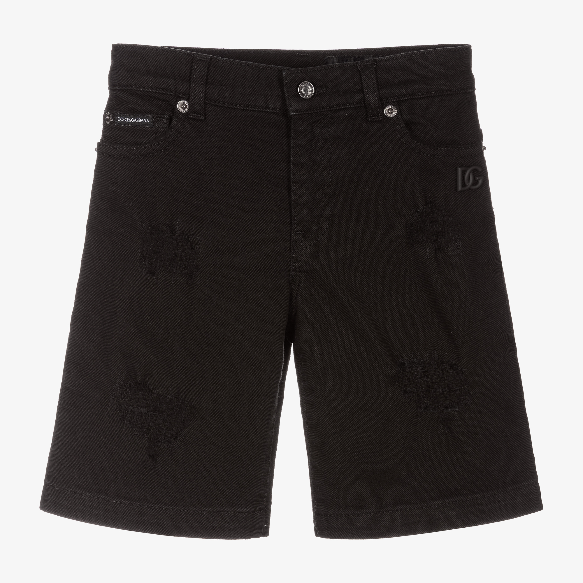 Dolce Gabbana Boys Black Denim Shorts Childrensalon Outlet
