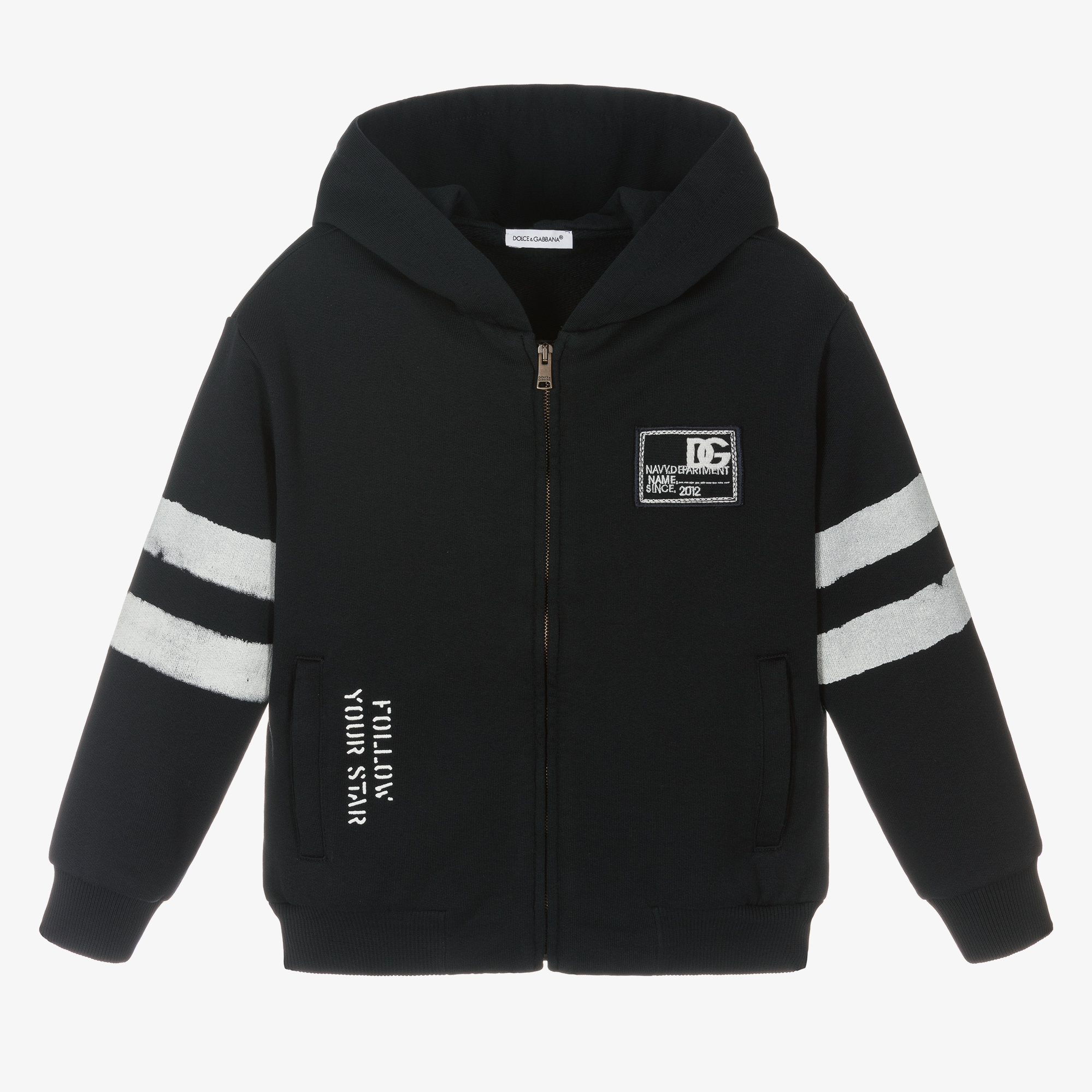 Dolce & Gabbana - Boys Navy Blue Zip-Up Top | Childrensalon Outlet