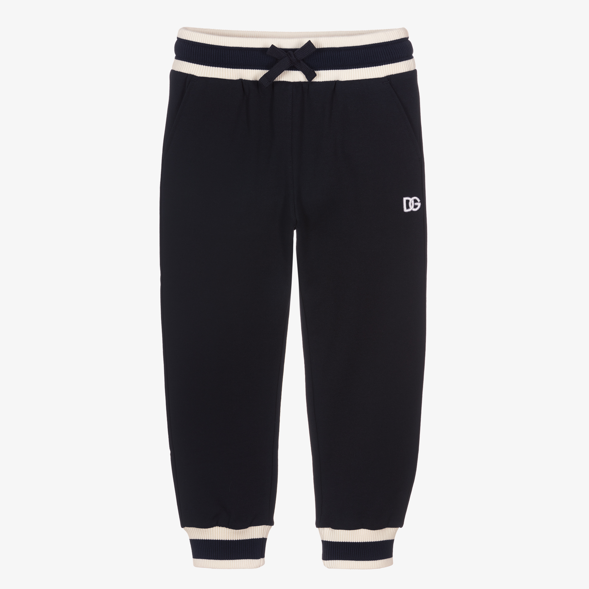 løfte op Aubergine Muligt Dolce & Gabbana - Girls Navy Blue Logo Joggers | Childrensalon Outlet