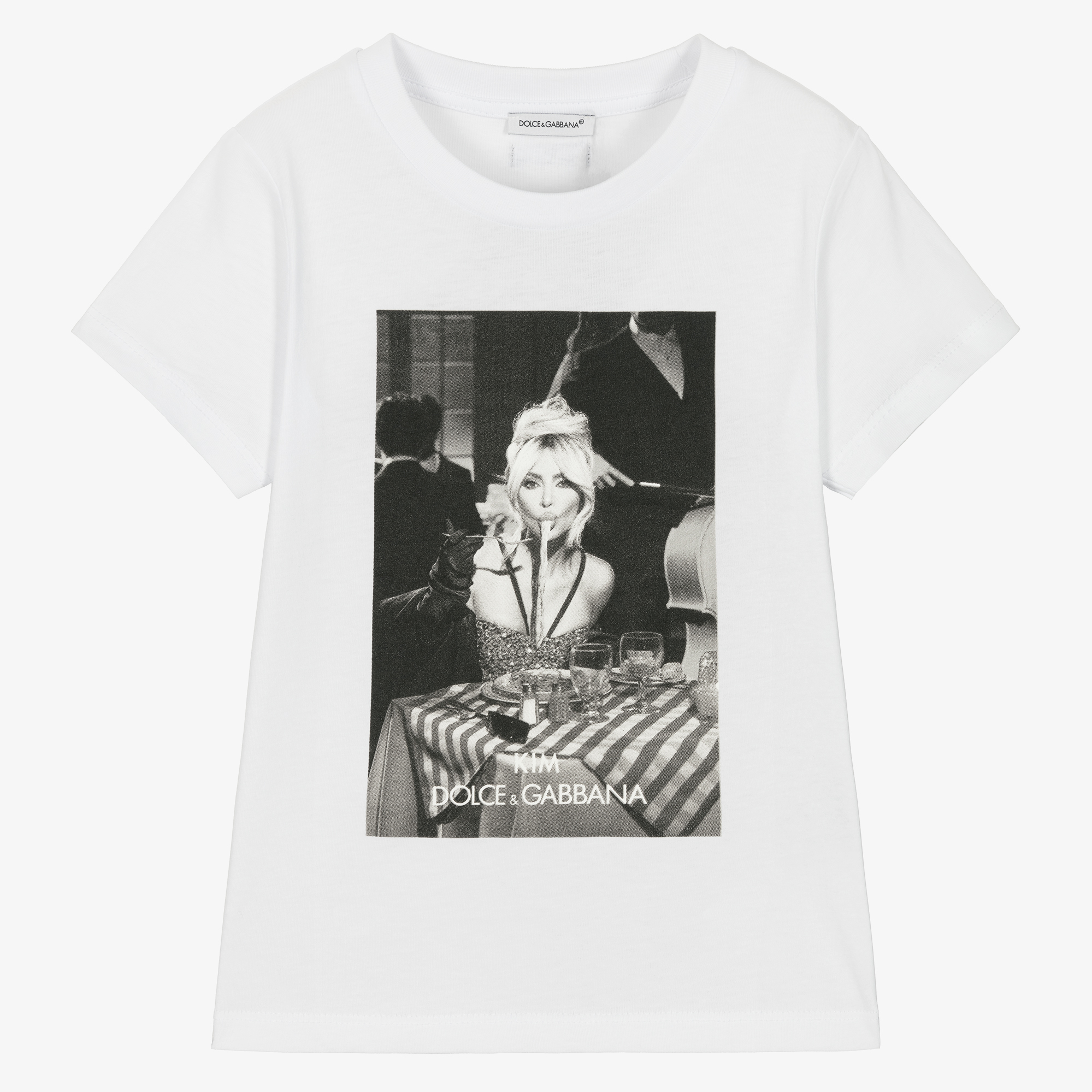 Dolce & Gabbana - Girls White Cotton Kim Kardashian T-Shirt