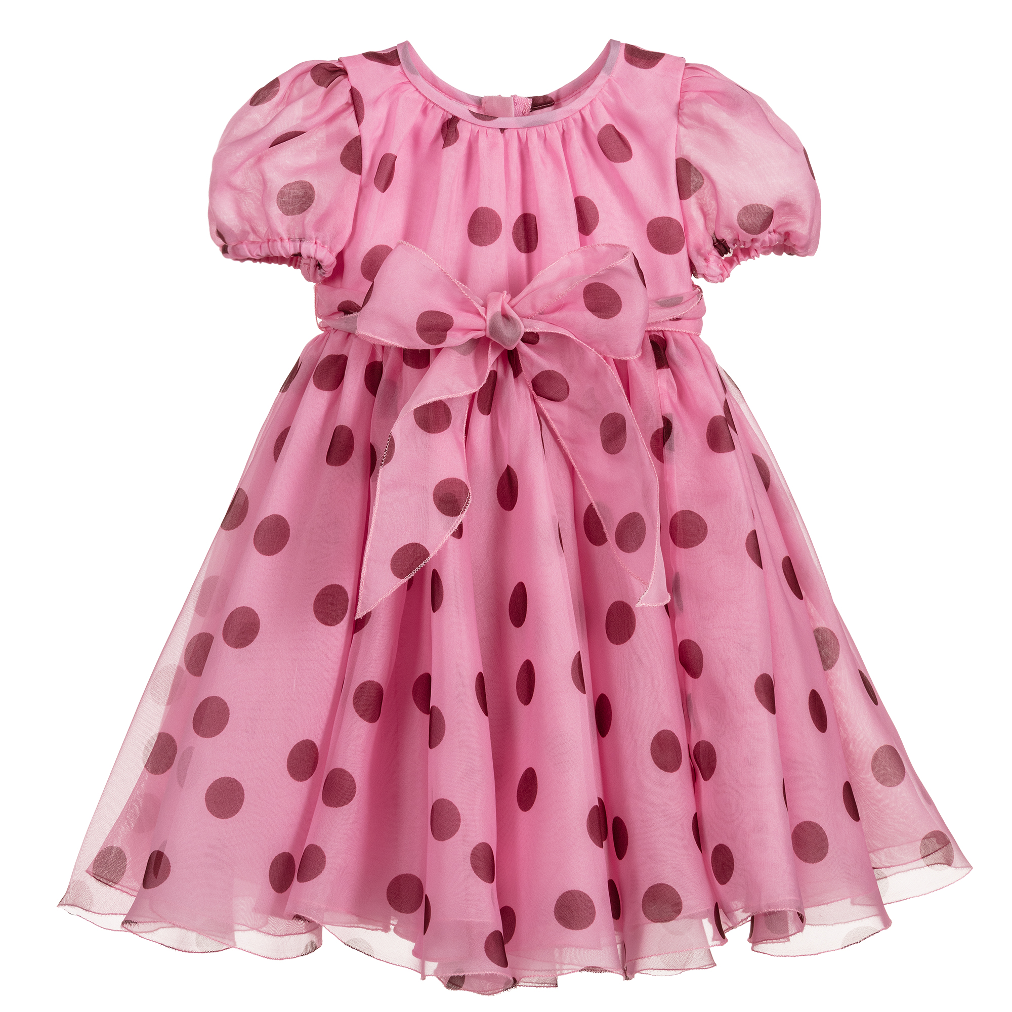Dolce & Gabbana - Pink Silk Polka Dot Dress Set | Childrensalon Outlet