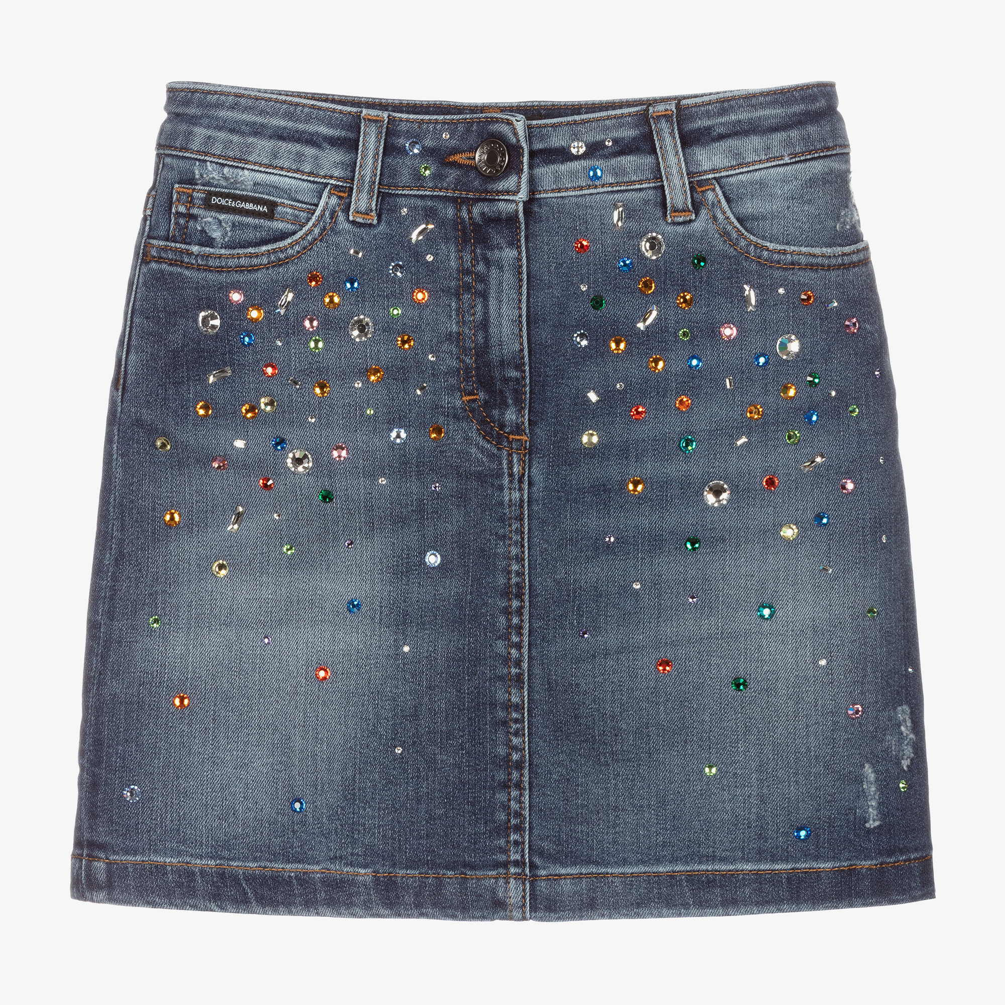スカート Dolce & Gabbana Denim skirt Denim mini skirt with rips in Blue for Women | Dolce&Gabbana®