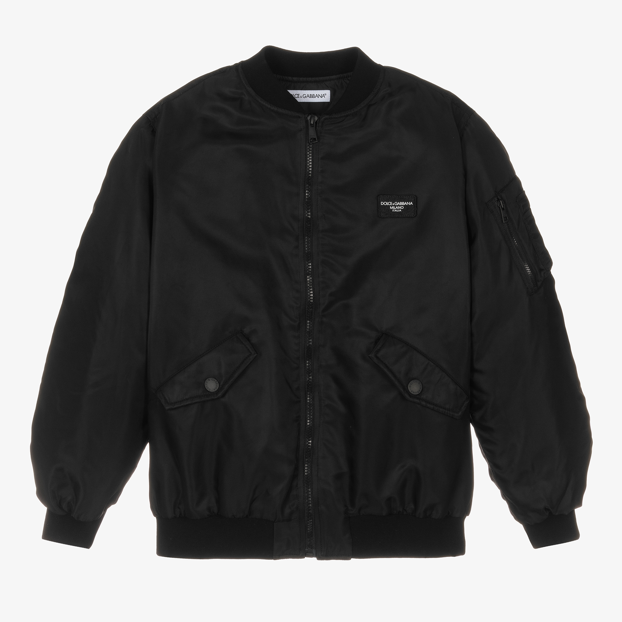 Dolce Gabbana Teen Boys Black Bomber Jacket