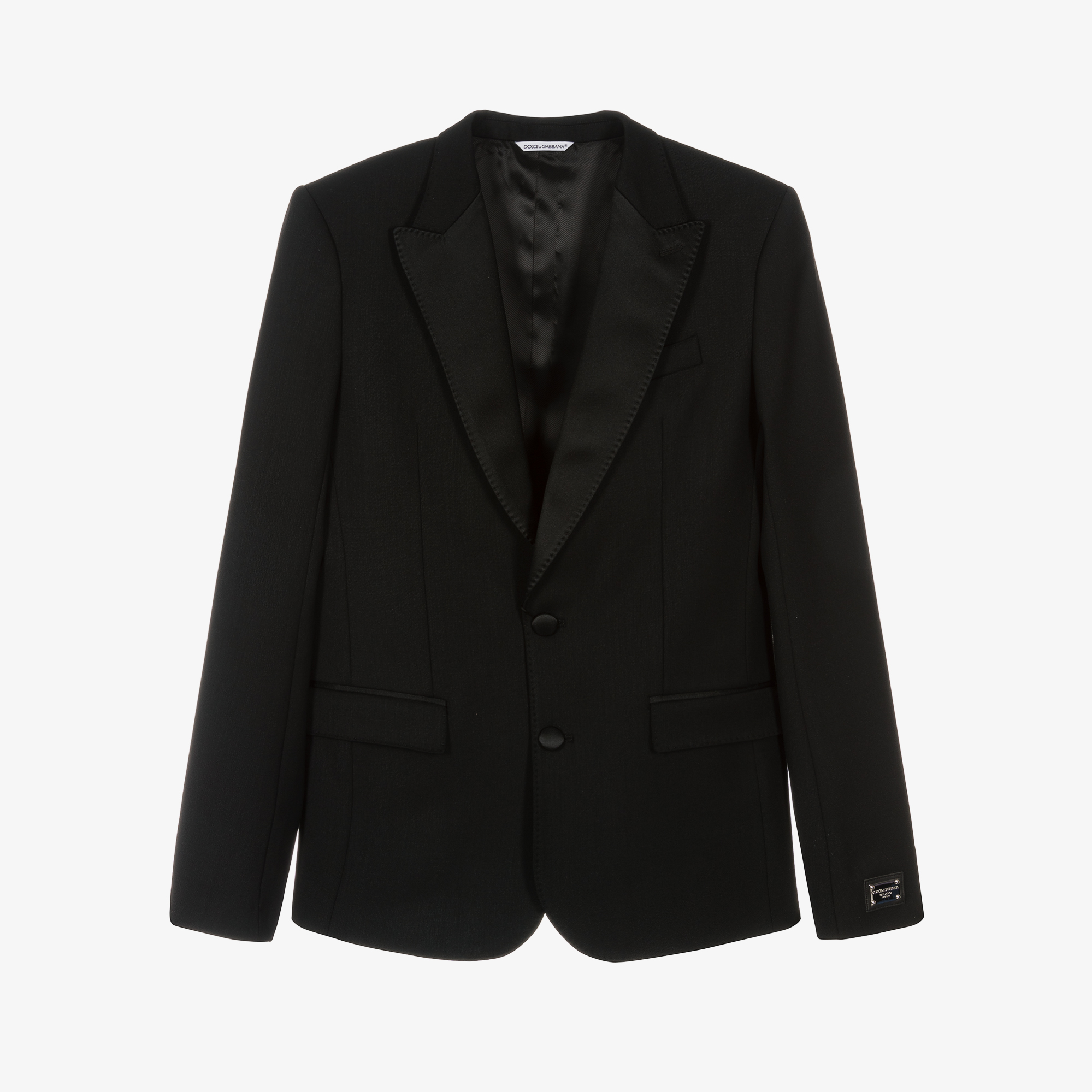 Dolce amp; Gabbana Kids long logo-plaque coat - Black