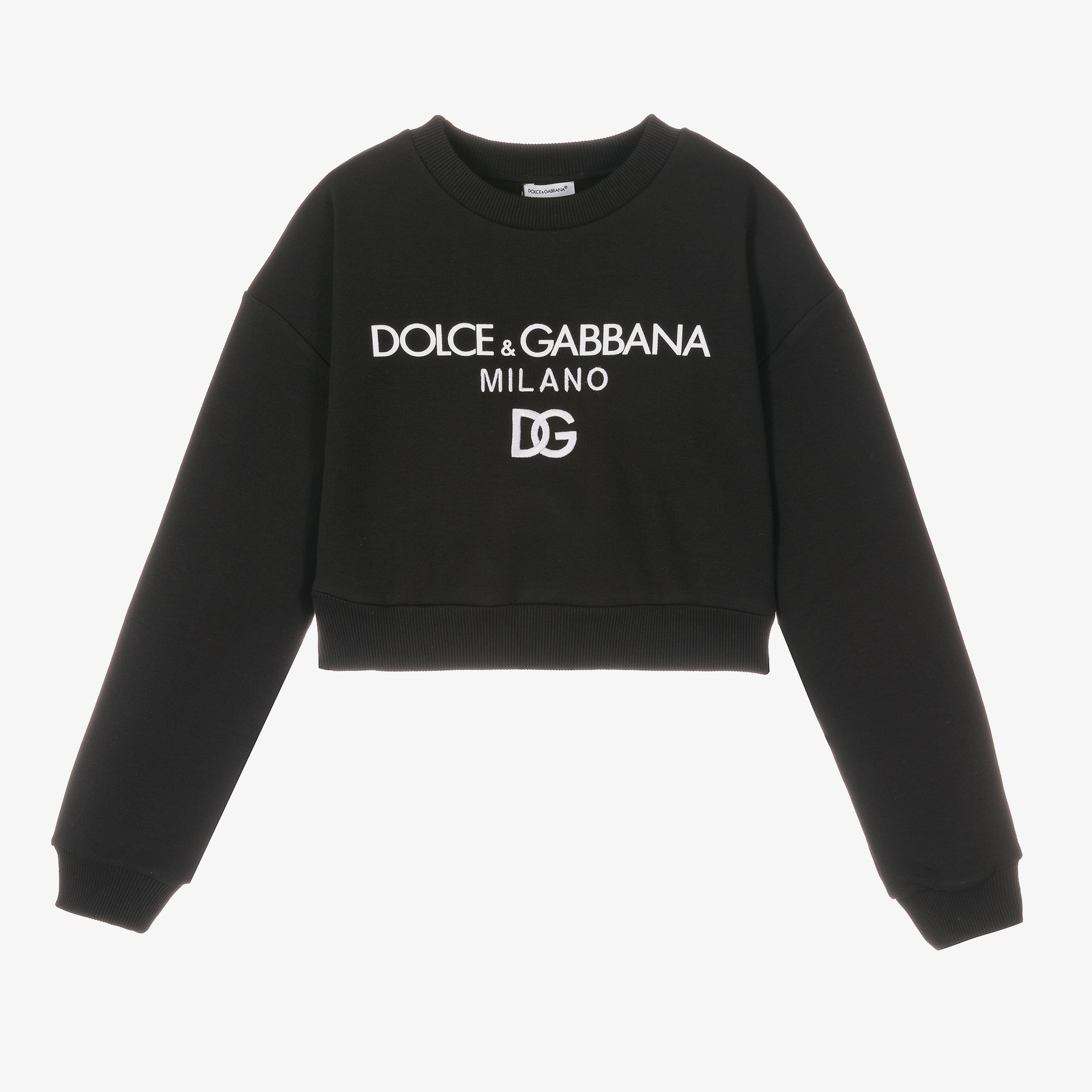 Dolce Gabbana Teen Girls Black Logo Sweatshirt Childrensalon Outlet