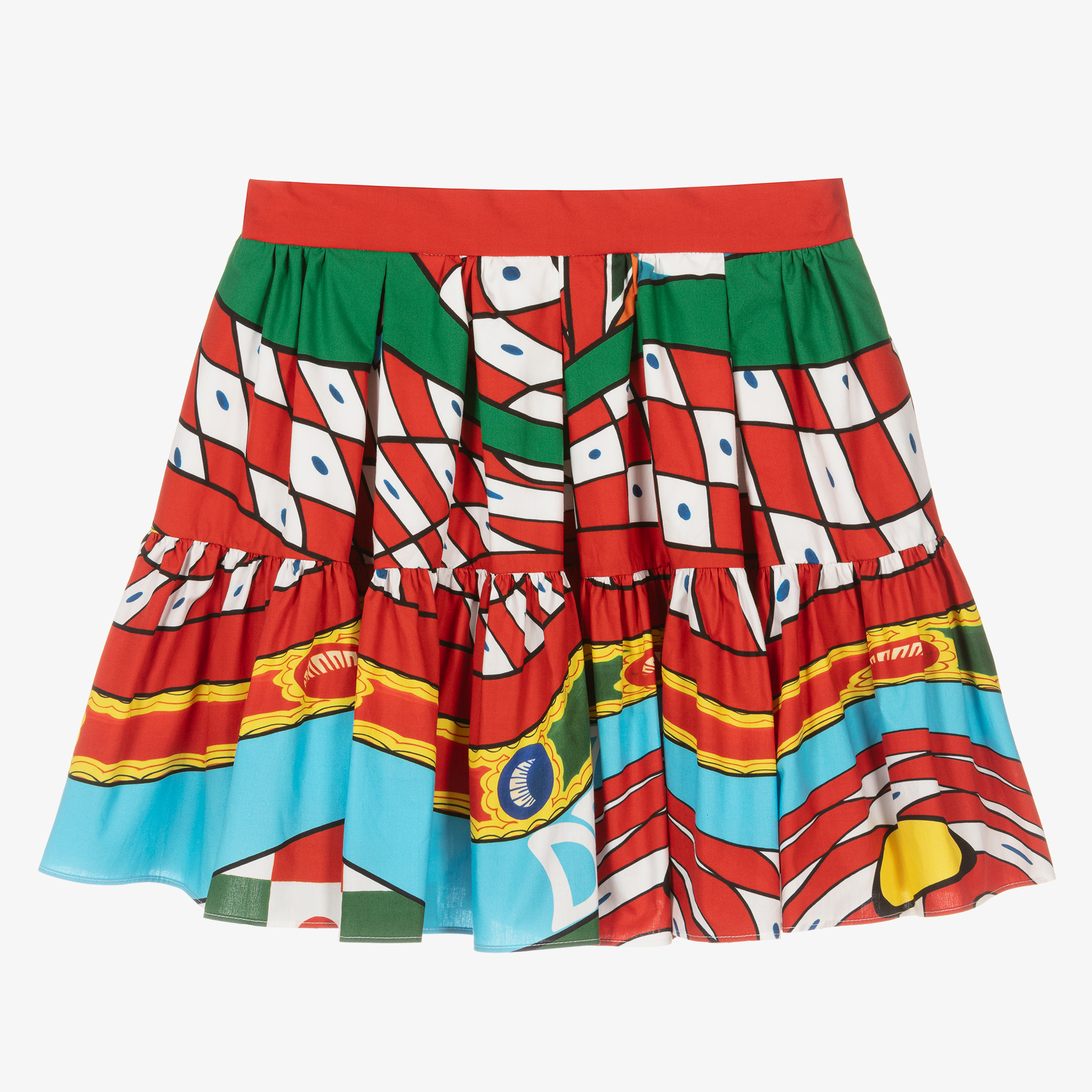 Dolce & Gabbana - Teen Girls Red Cotton Carretto Skirt Dolce & Gabbana - Teen Girls Red Cotton Carretto Skirt