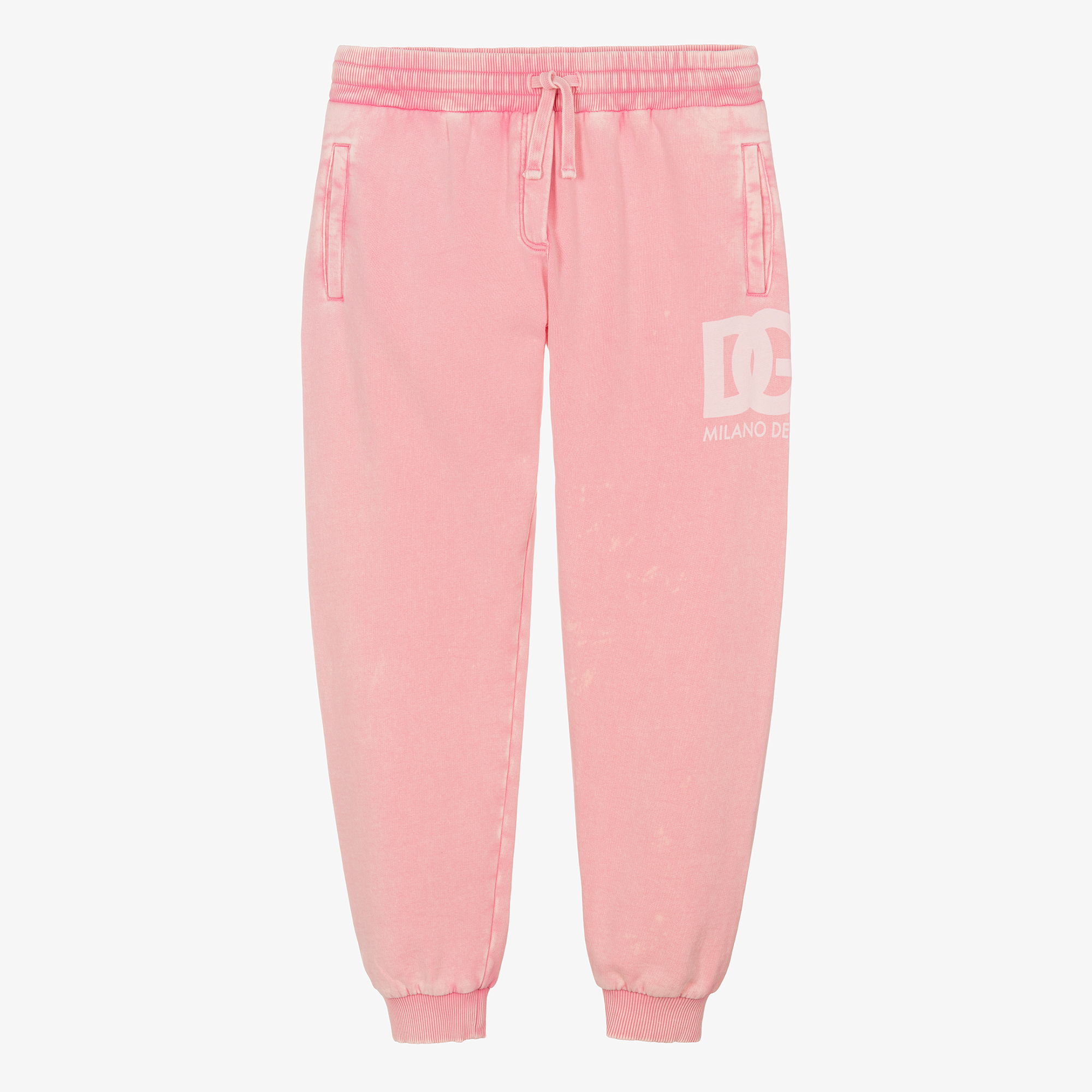 Dolce & Gabbana - Teen Girls Washed Pink Cotton Joggers