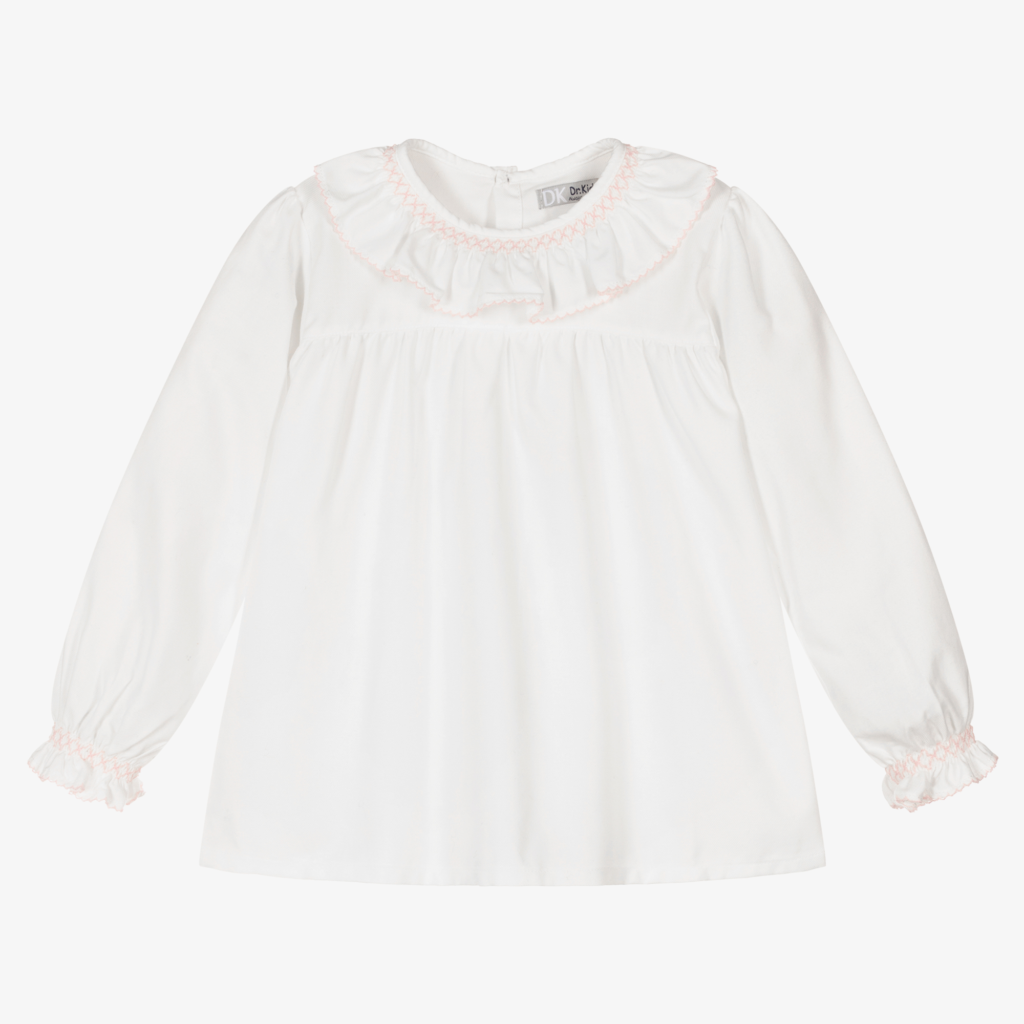 little girl white ruffle blouse
