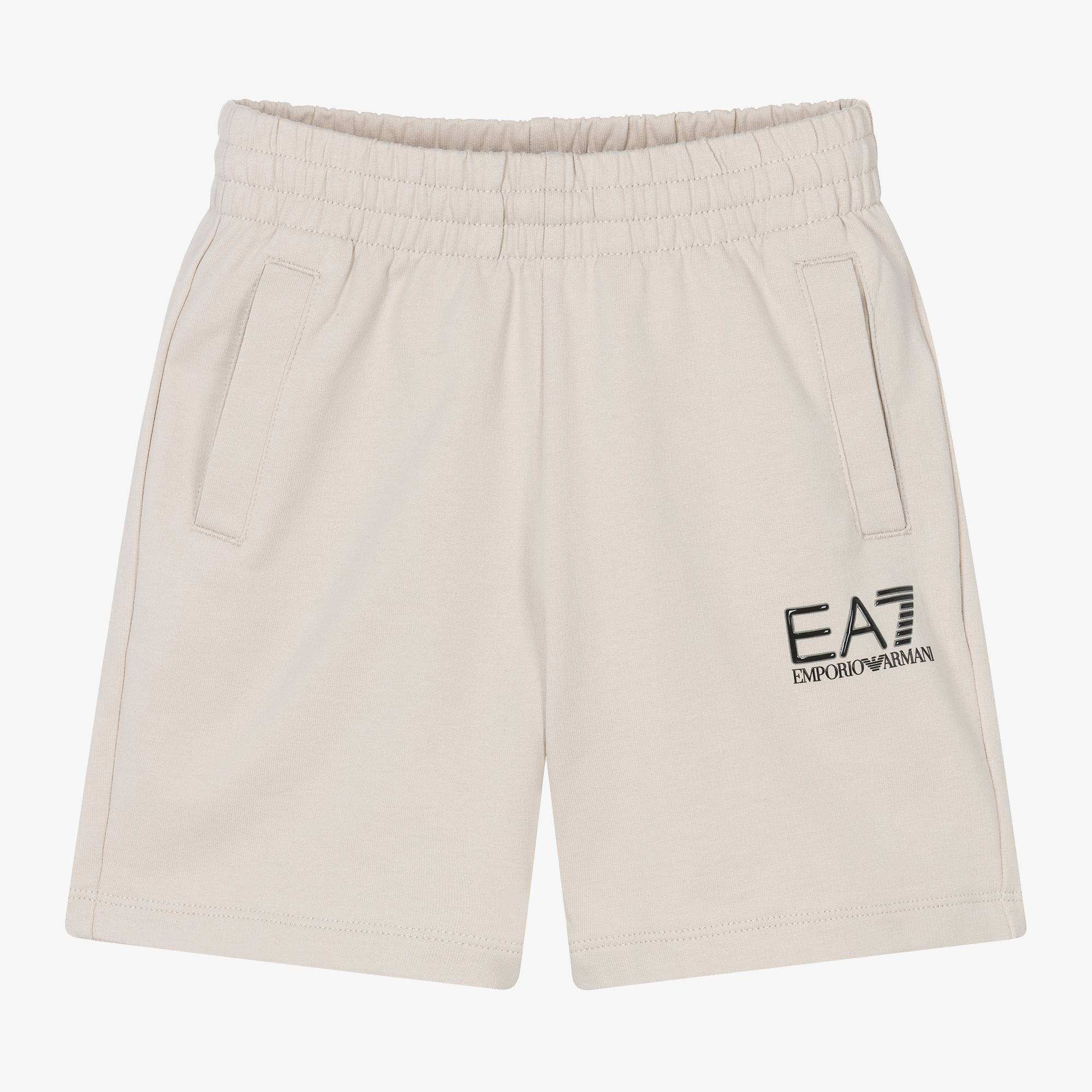 EA7 Emporio Armani Boys Beige Cotton Jersey Shorts