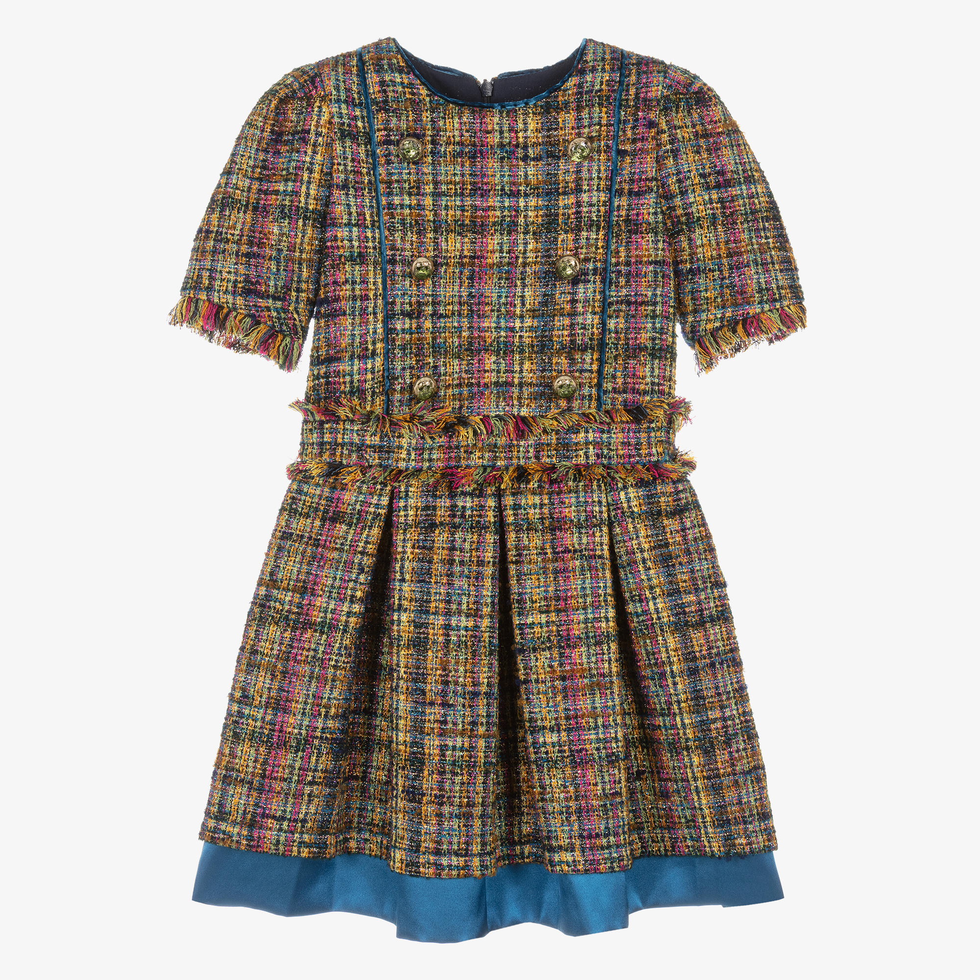 EIRENE - Girls Multicolour Tweed Dress | Childrensalon Outlet EIRENE - Girls Multicolour Tweed Dress | Childrensalon Outlet