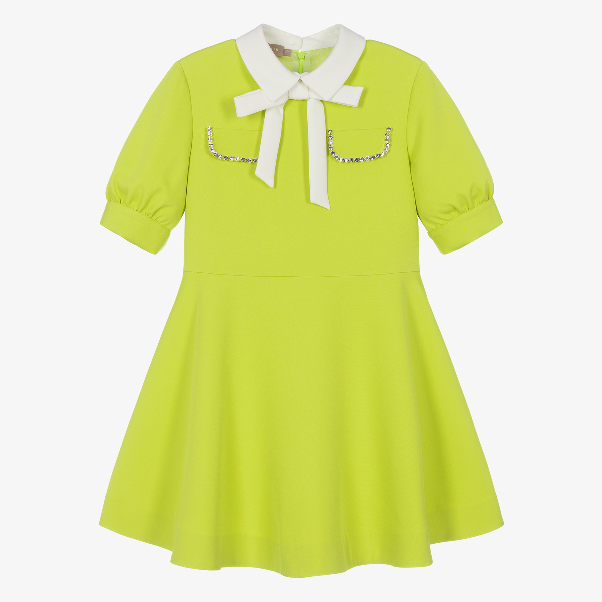 Elie Saab - Teen Girls Green Crpe Twill Dress | Childrensalon Outlet