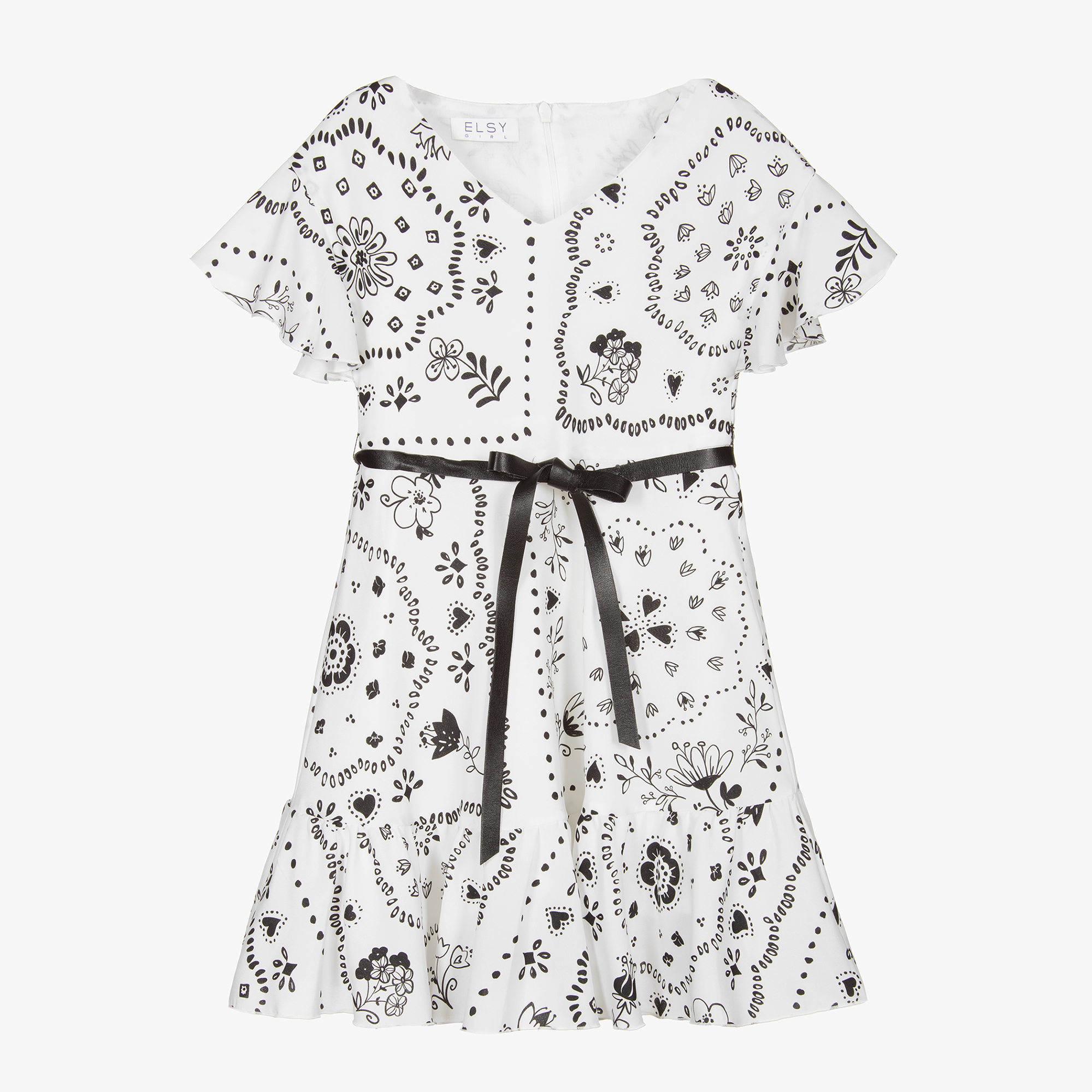 Elsy - White & Black Bandana Dress | Childrensalon Outlet Elsy - White & Black Bandana Dress | Childrensalon Outlet