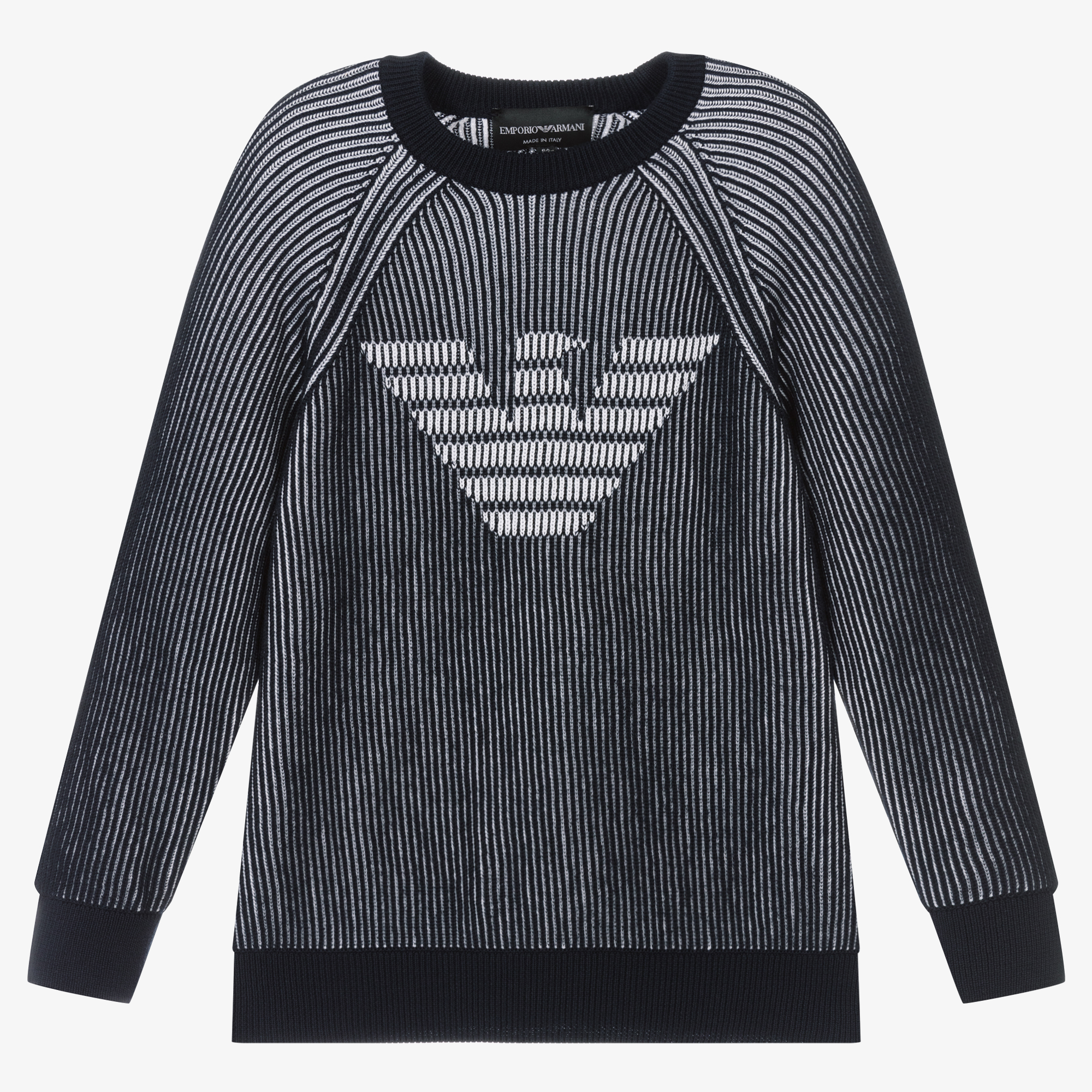 90s 00s emporio armarni rayon knit アーカイブ US Exclusive op-art motif virgin-wool jumper | Emporio Armani