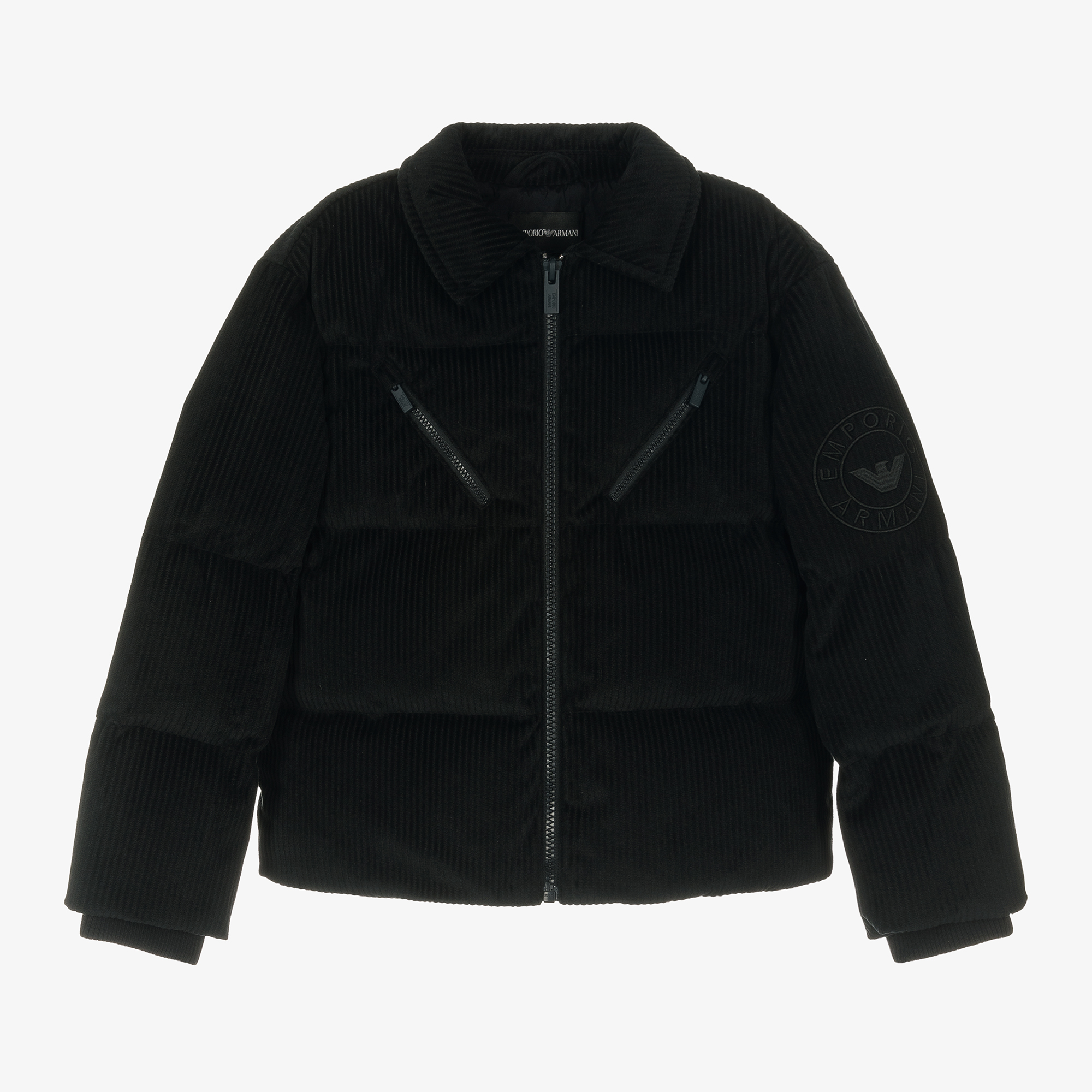 Emporio Armani Boys Navy Corduroy Puffer Jacket