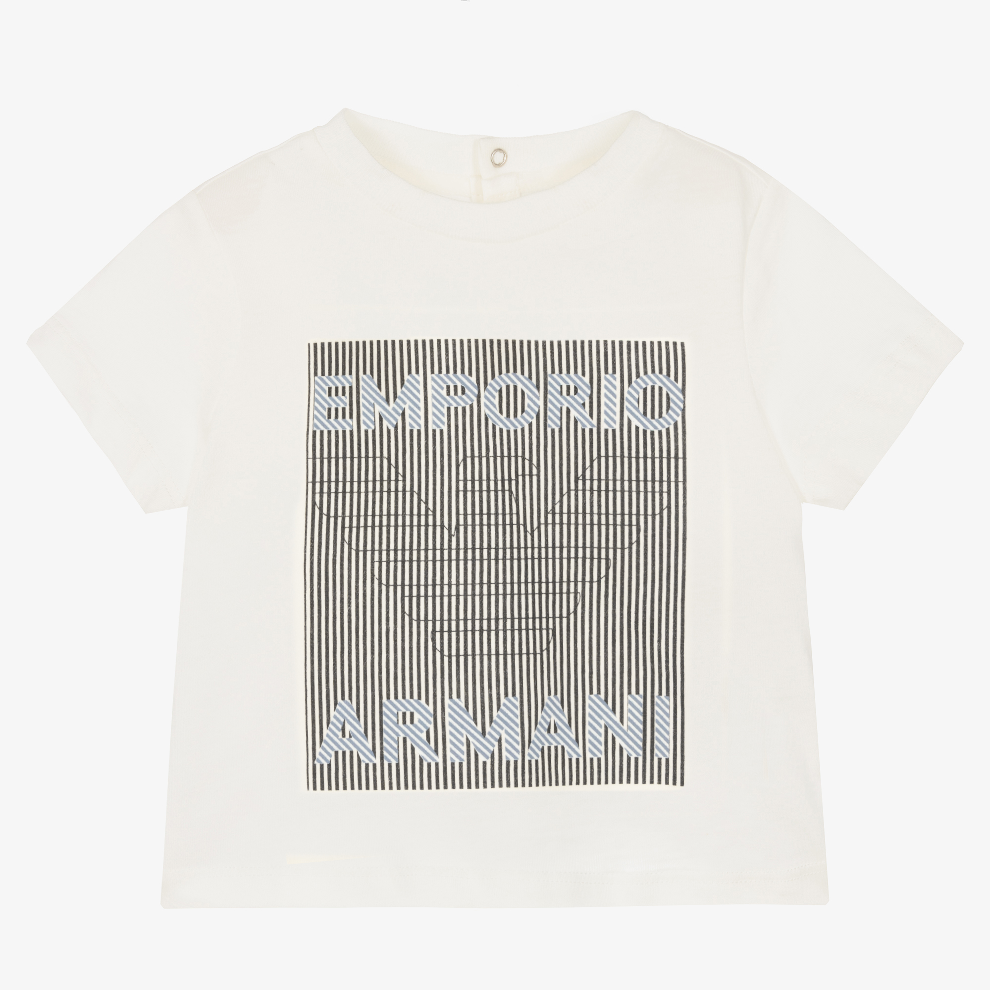 Emporio Armani - Boys White Logo Cotton T-Shirt