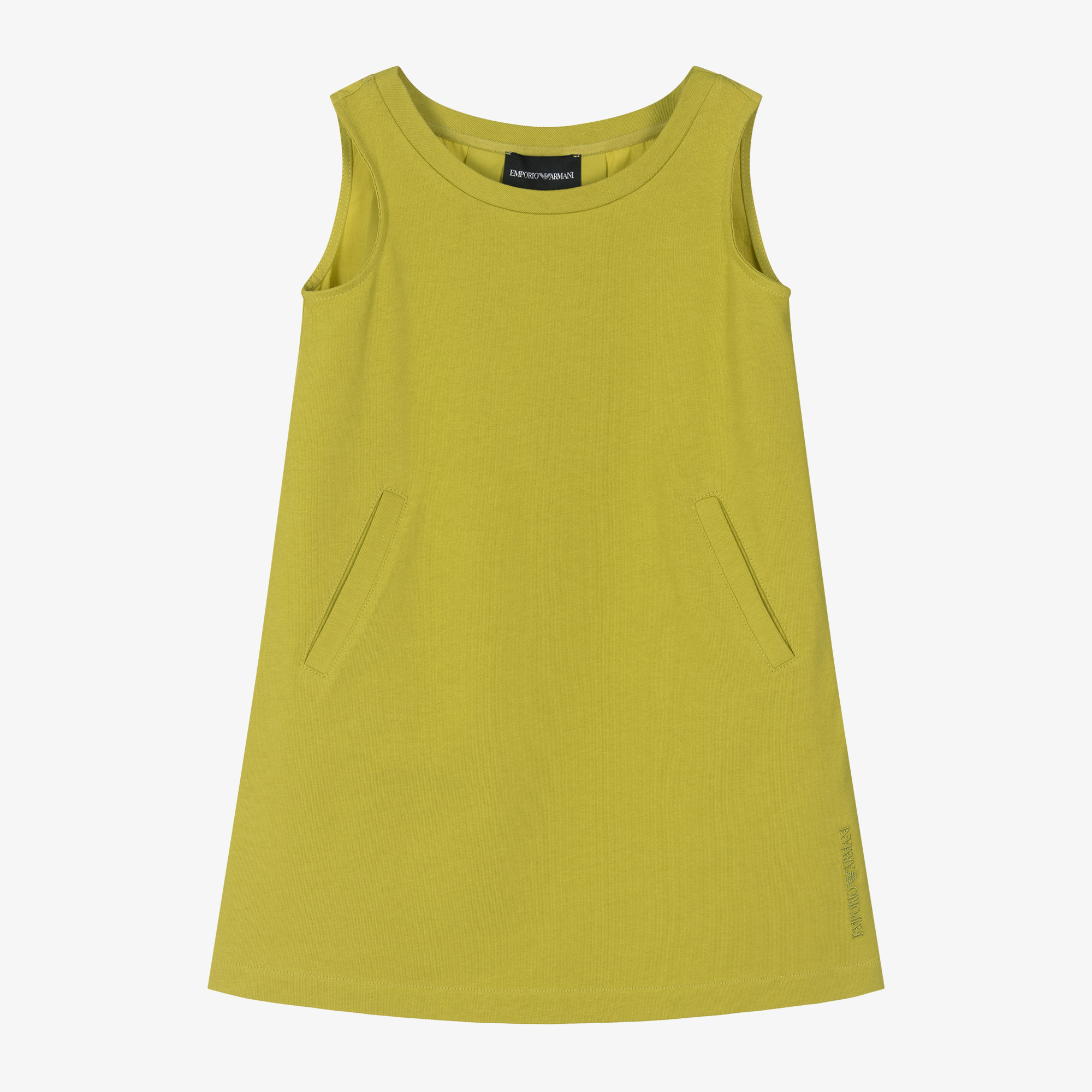 Emporio Armani - Girls Green Cotton Dress | Childrensalon Outlet