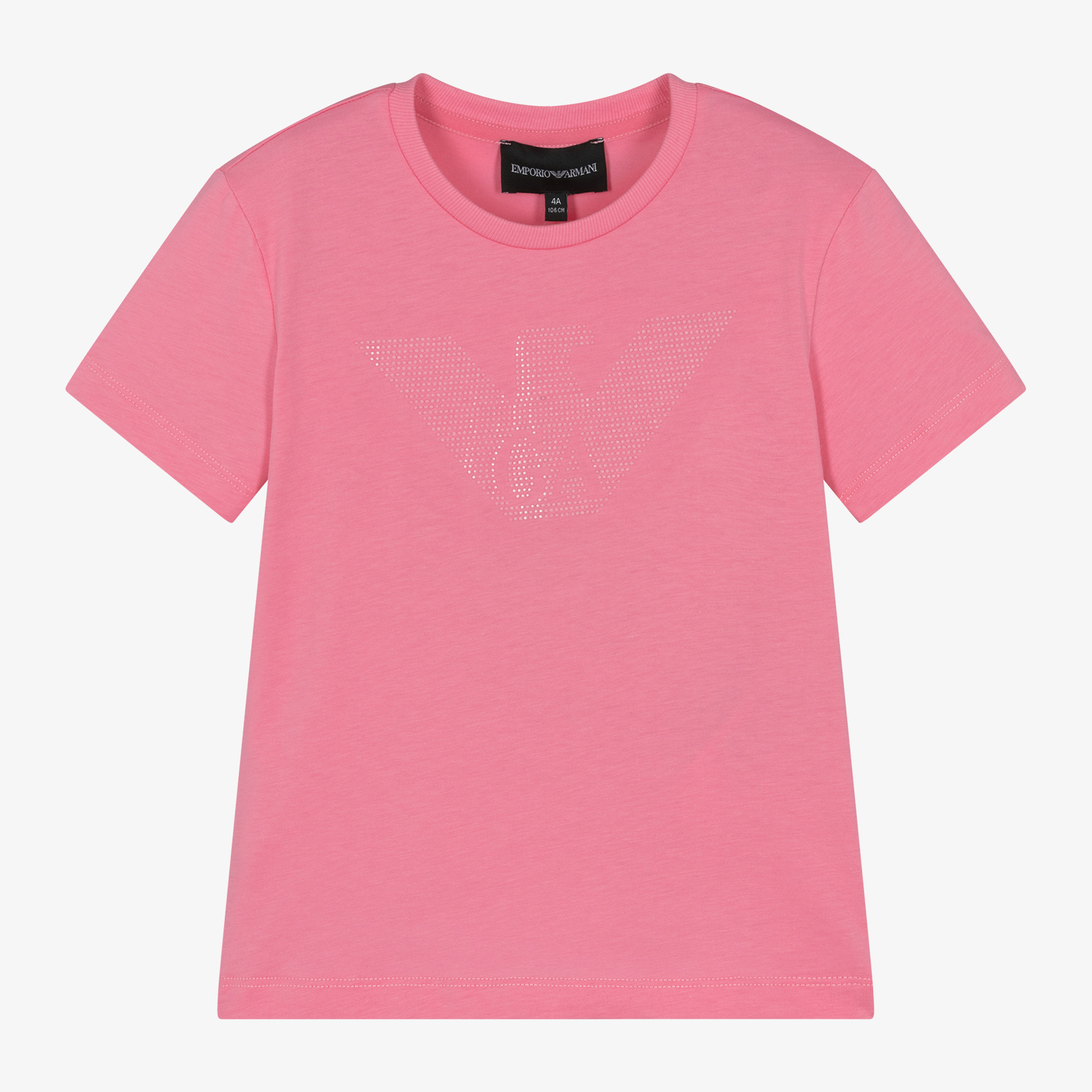 Emporio Armani Girls Pink Eagle Cotton T Shirt
