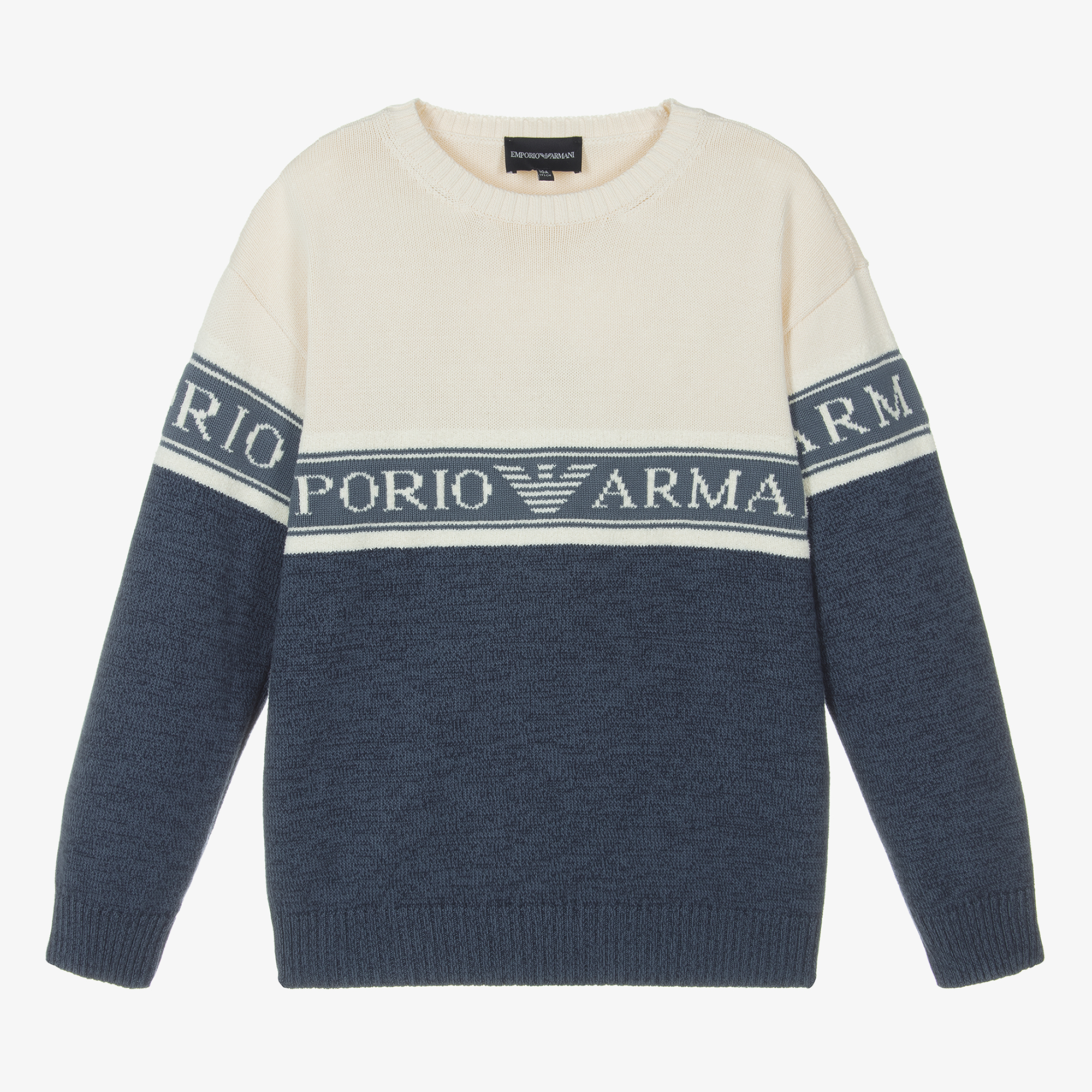 トップス EMPORIO ARMANI henry neck knit Emporio Armani Men's Wool Textured Knit Crewneck Sweater