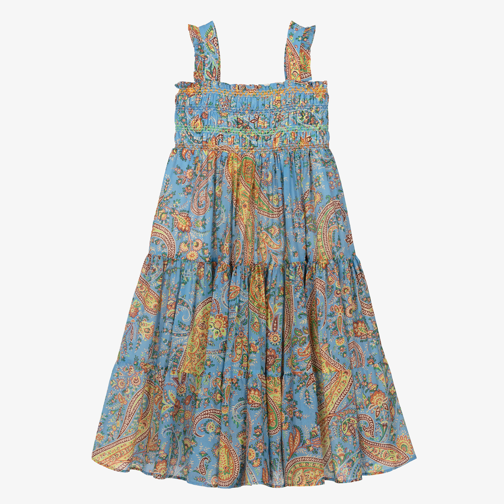 Etro MINI DRESS【関税・送料込】 etro-girls-blue-paisley-print-
