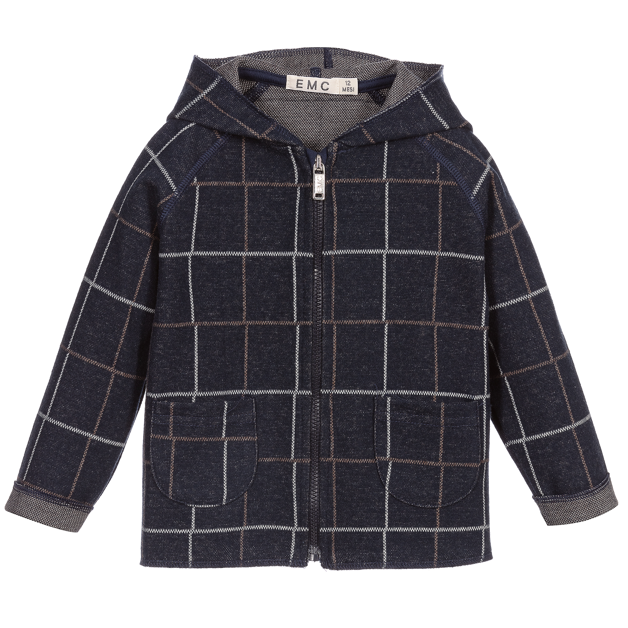 checked hooded jacket