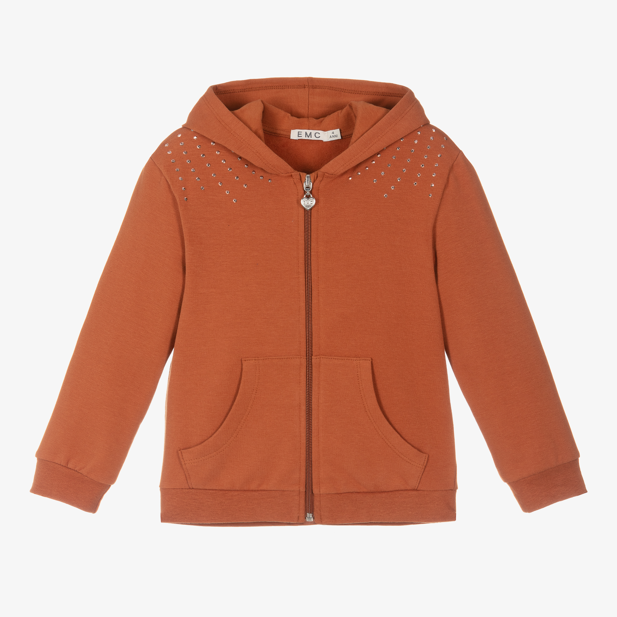 Orange zip up top shop