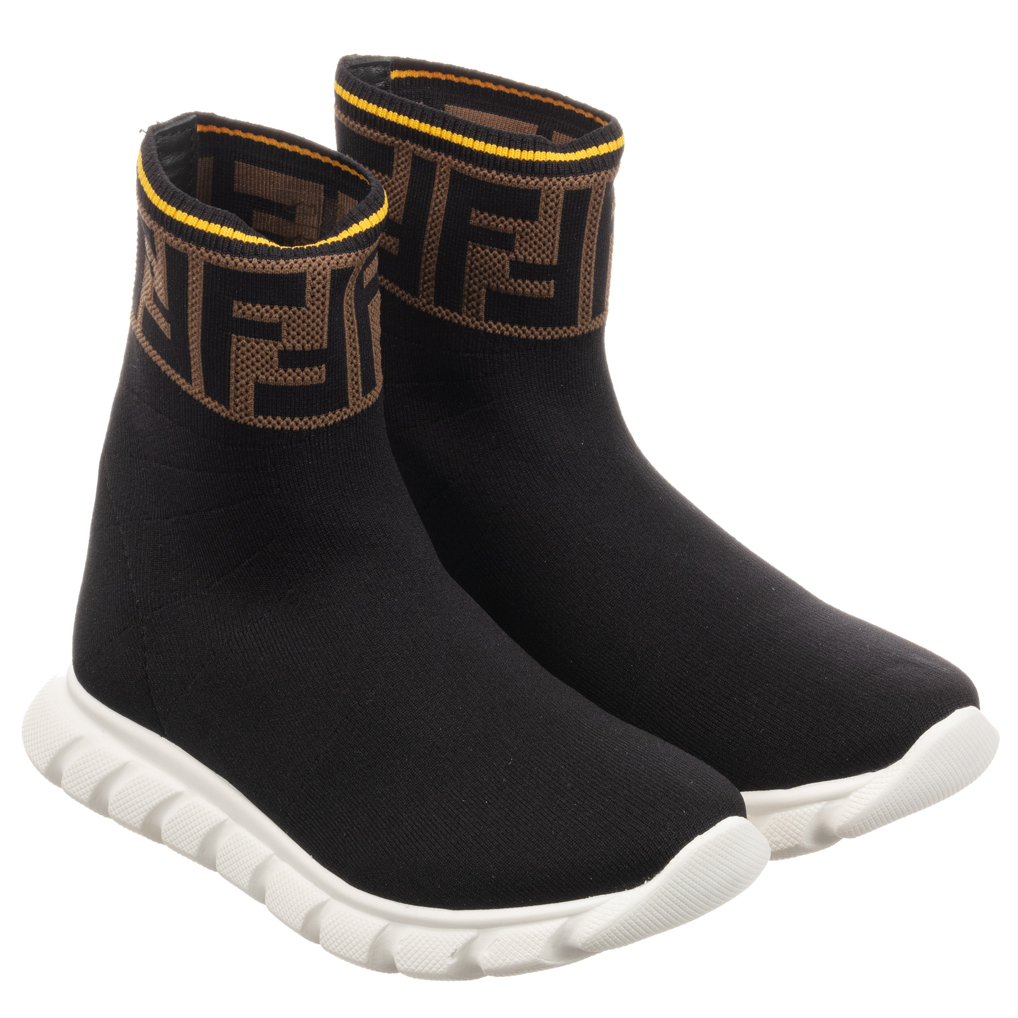Fendi - Black FF Logo Sock Trainers 