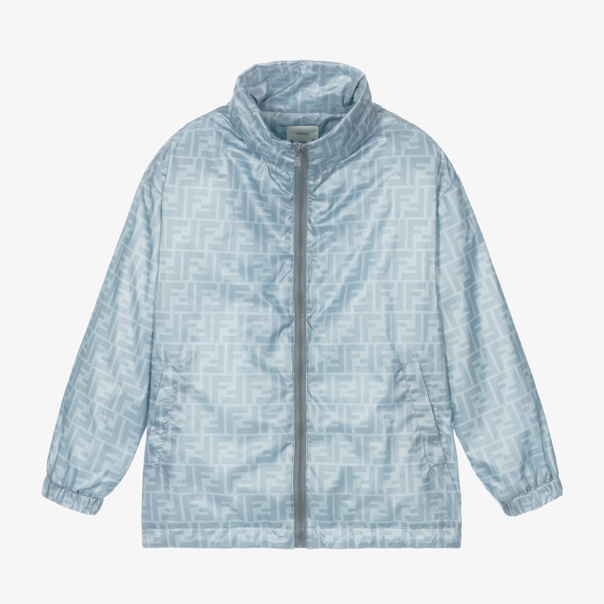 Fendi Kids Fendi Oversized Jacket Fendi Kids Brown EID FF Logo