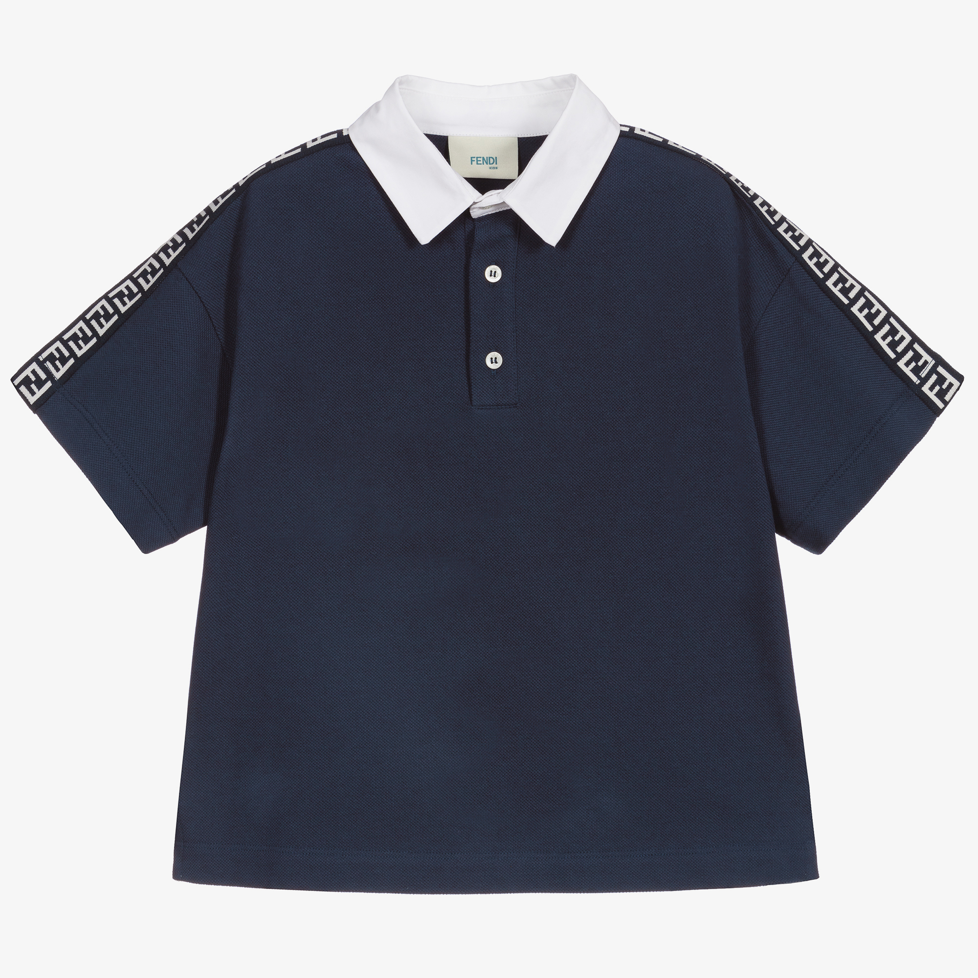 Tシャツ・カットソー Fendi Air Force Blue Piquet Polo Shirt T-Shirt Cotton Blue | Fendi