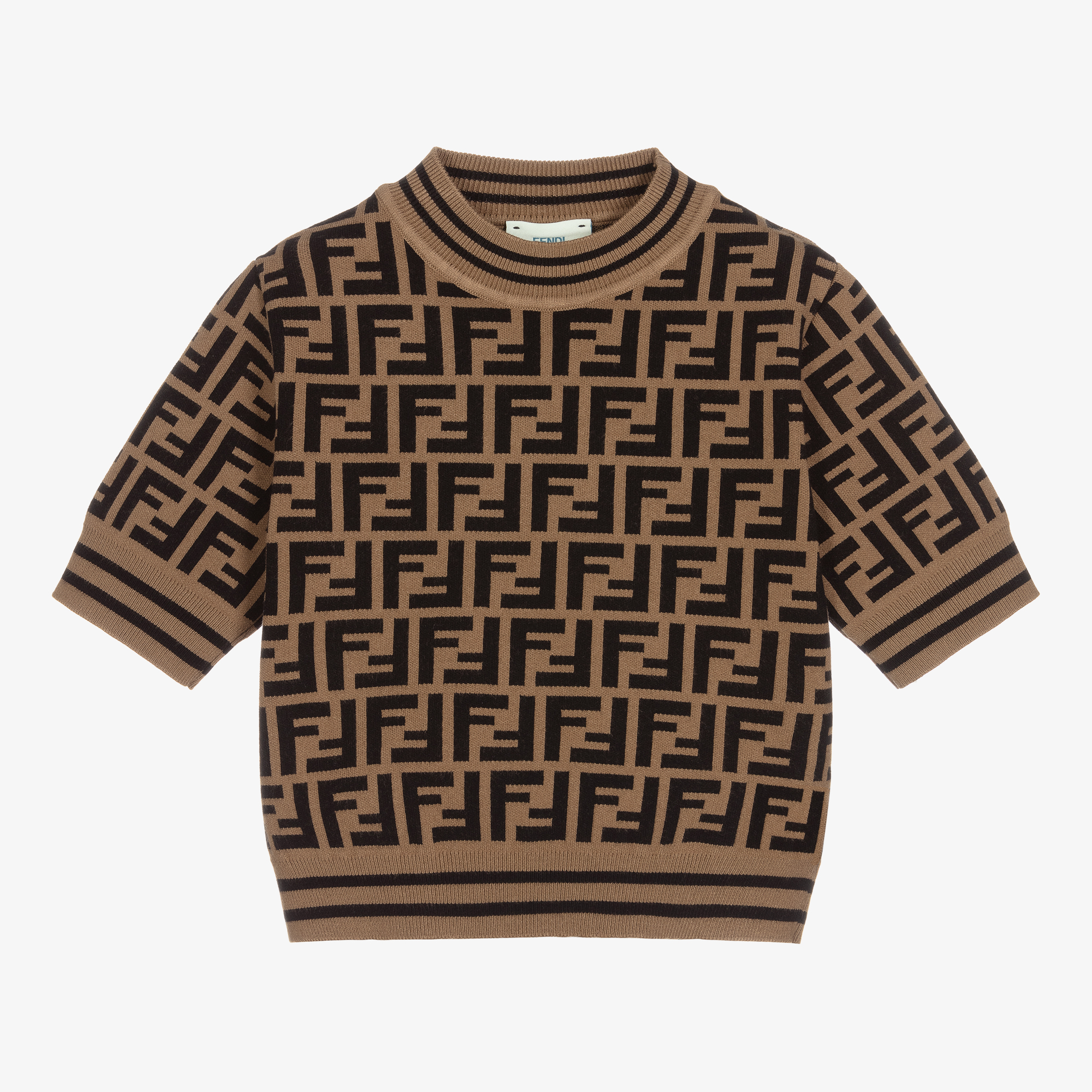 Fendi Brown & Black FF Knit Sweater