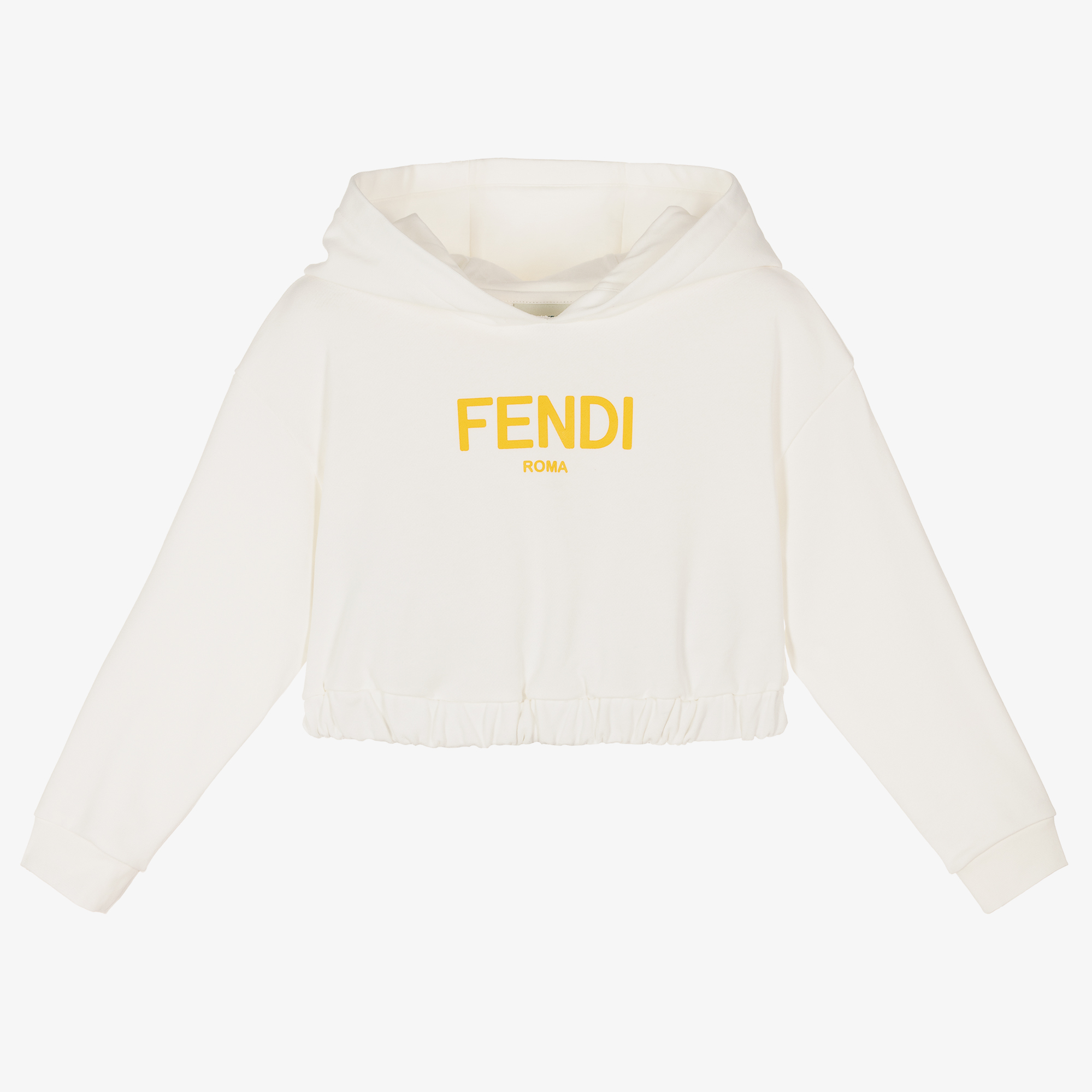 Fendi - Girls White Cropped Hoodie | Childrensalon Outlet