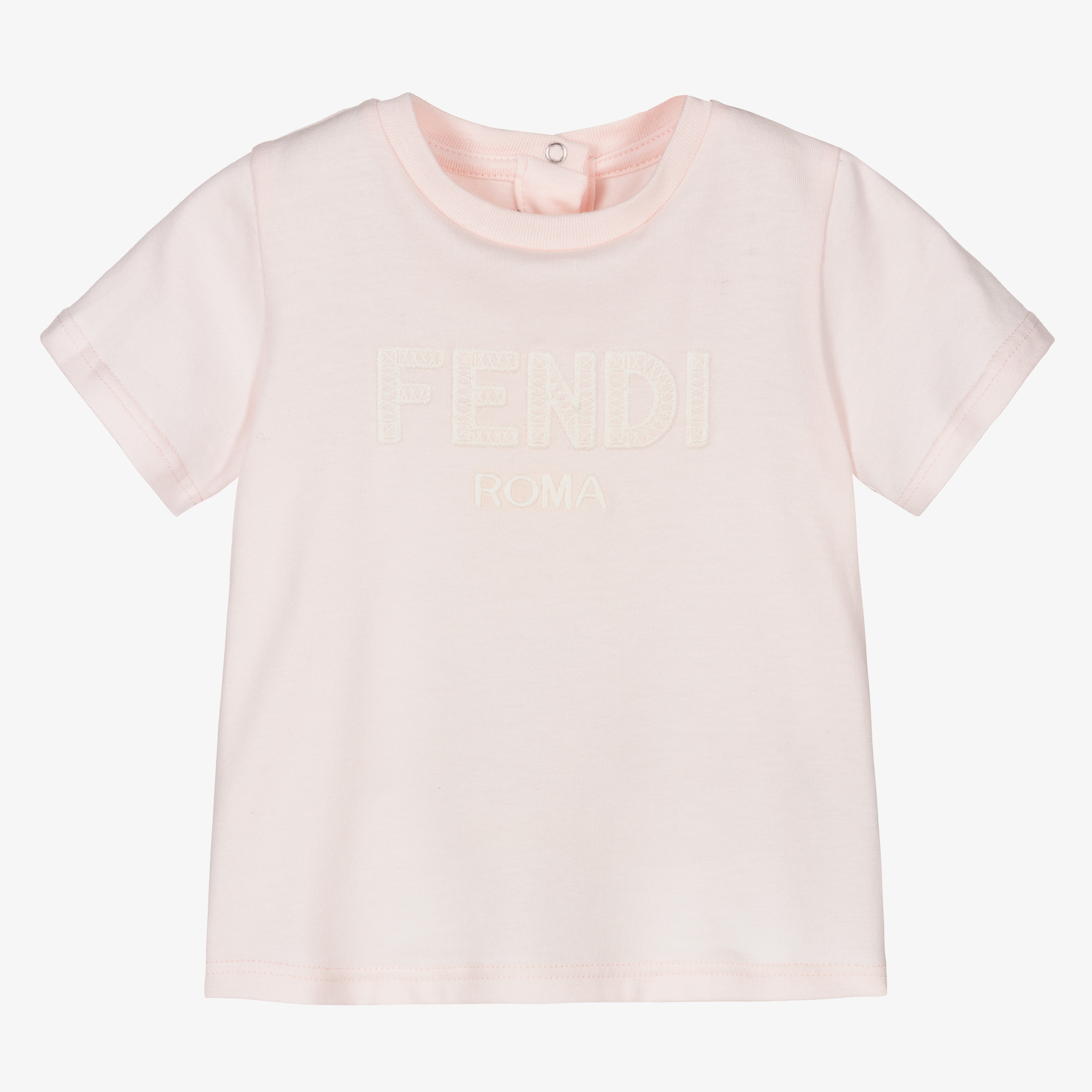 Fendi - Pink Cotton Logo Baby T-Shirt | Childrensalon Outlet
