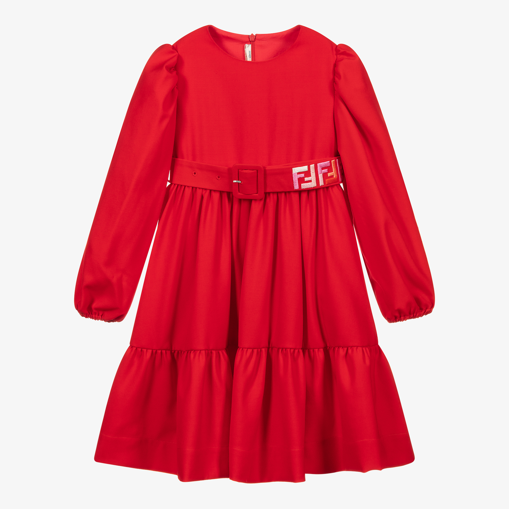 Fendi - Red Wool FF Logo Dress | Childrensalon Outlet