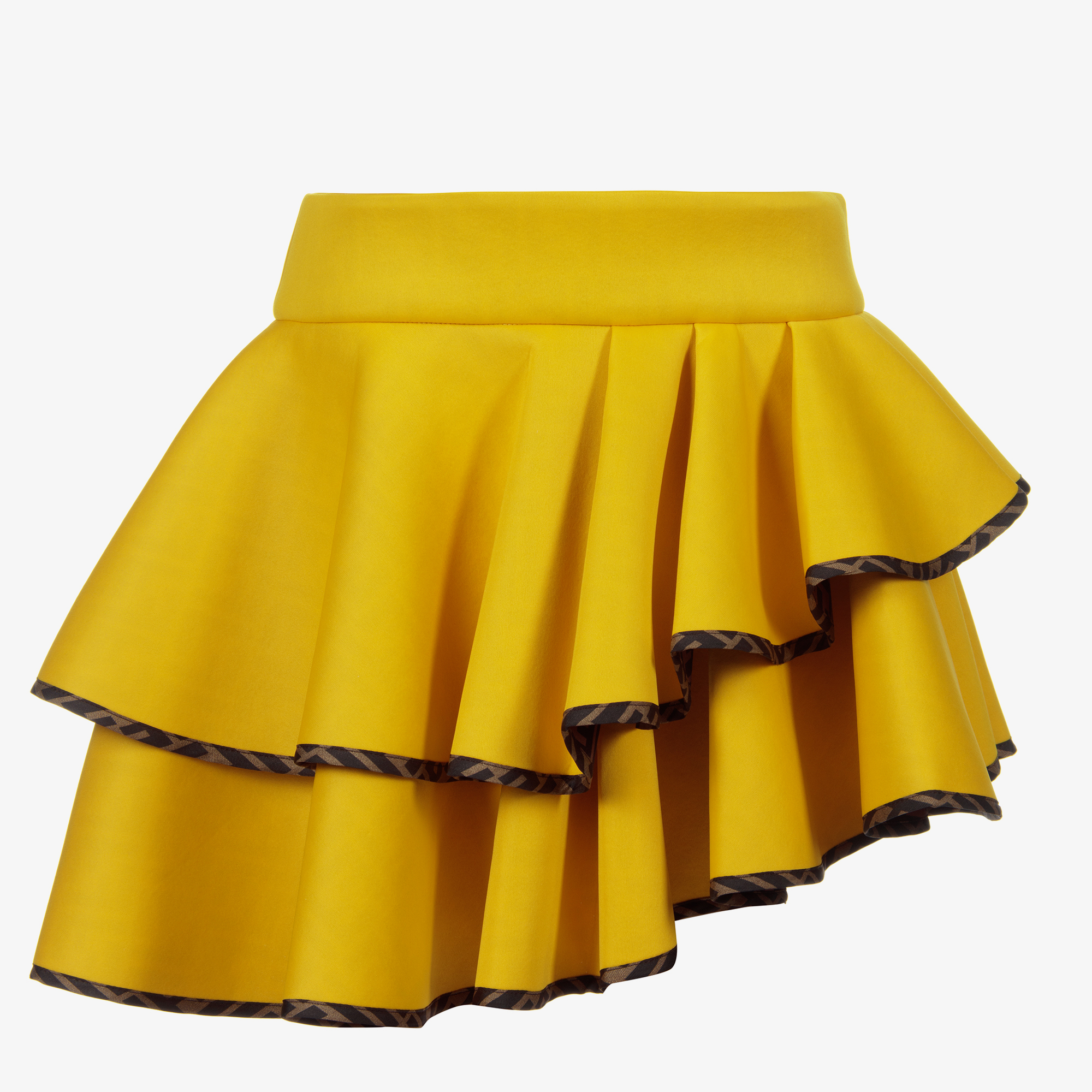 Fendi black hot sale neoprene ruffle skirt