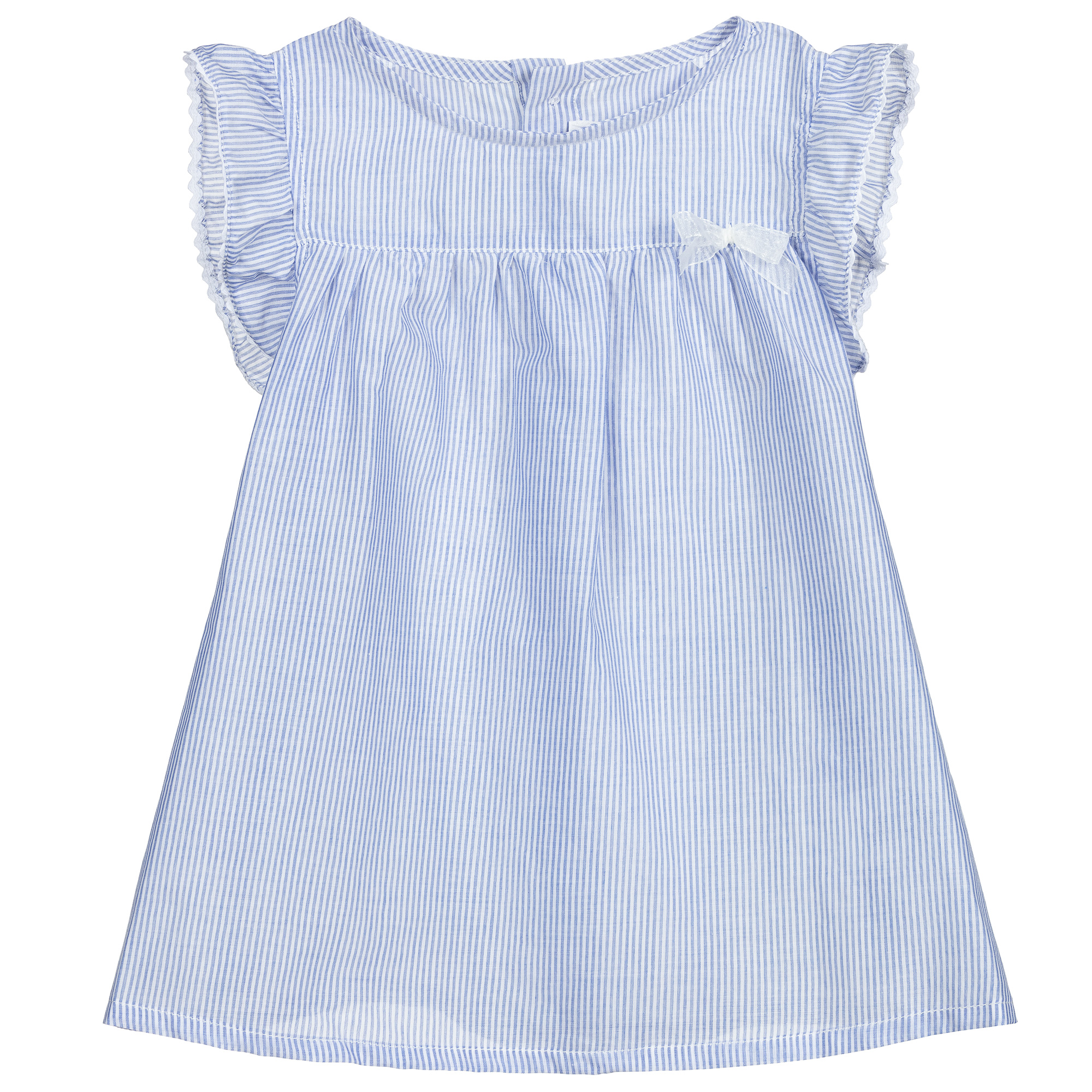 blue white striped dress