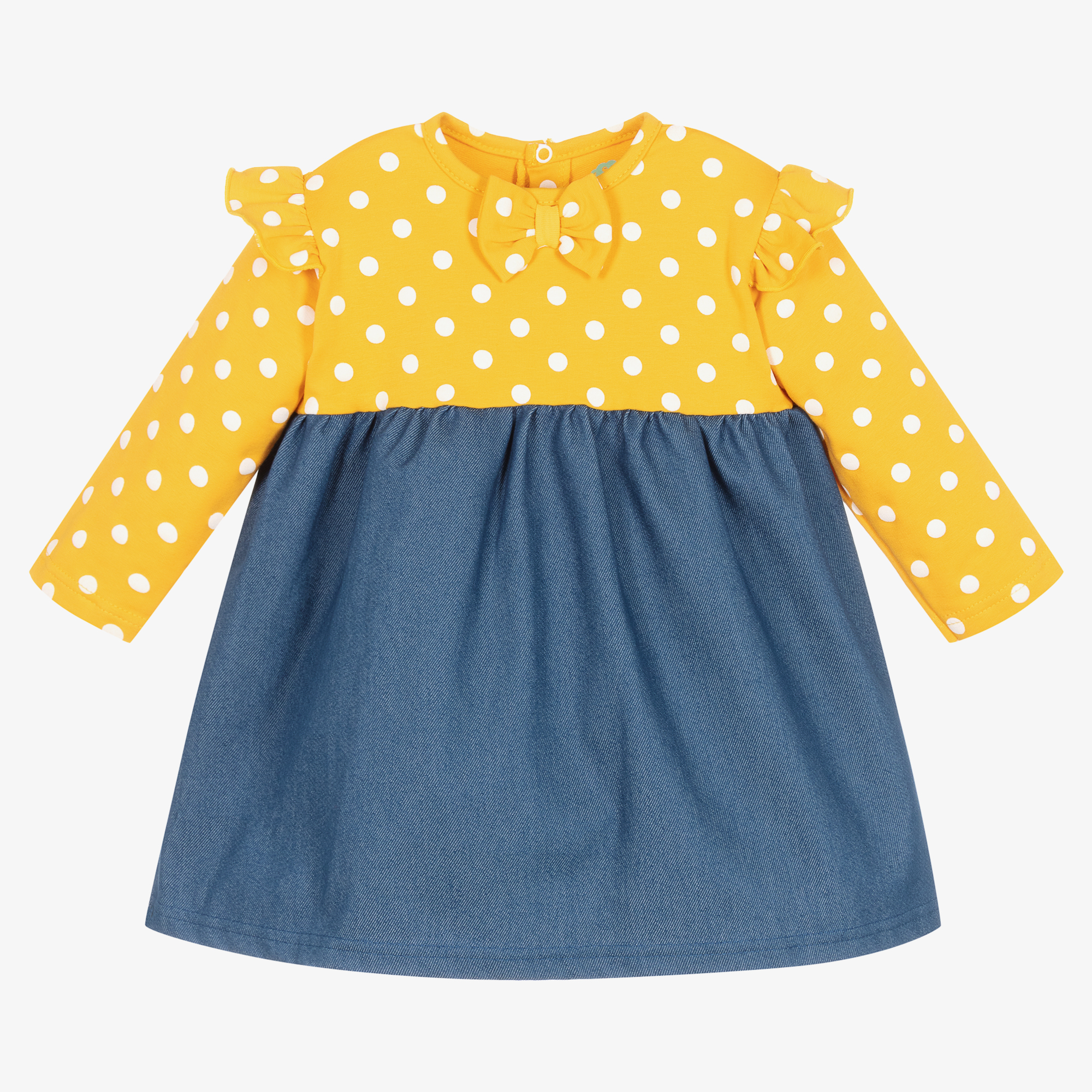 blue dress with yellow polka dots Lily Maxi Dress | Navy Polka Dot Bubble Maxi Dress main image 0