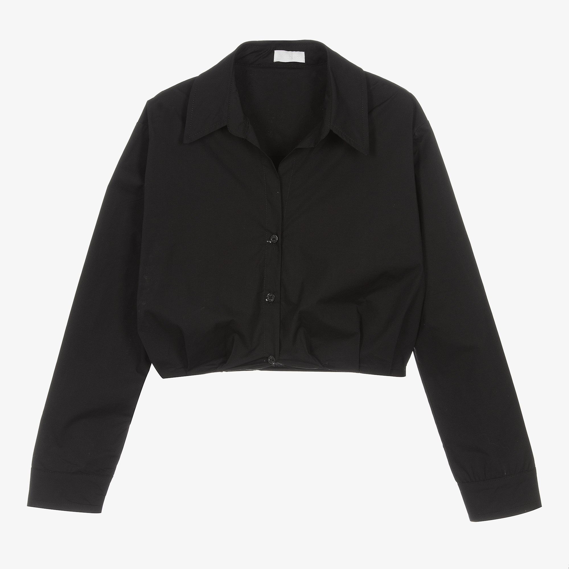 FRILL SHIRT, BLACK COLOR