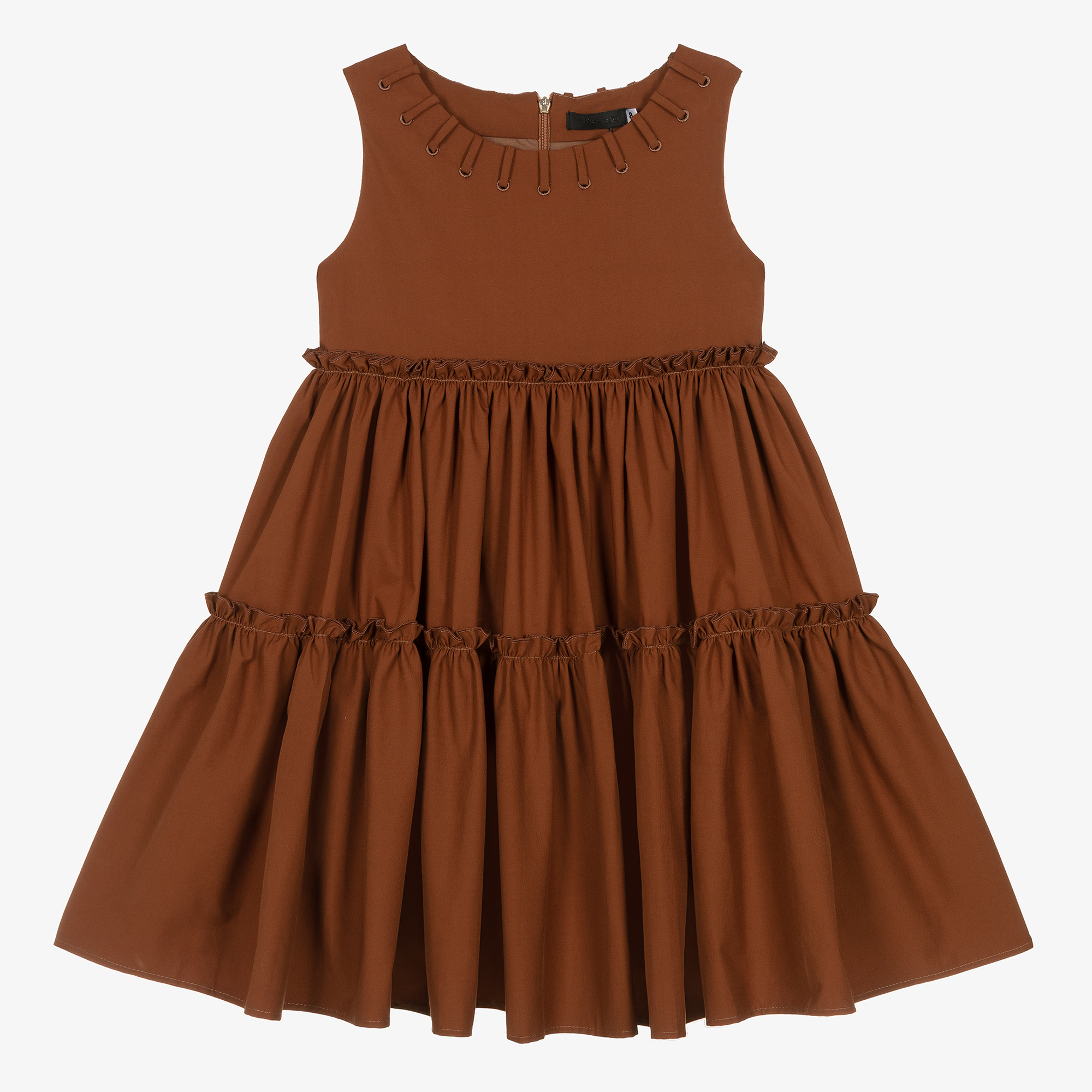 girls brown dresses Girls' Long Sleeve Cotton Twirl Dress main image 0