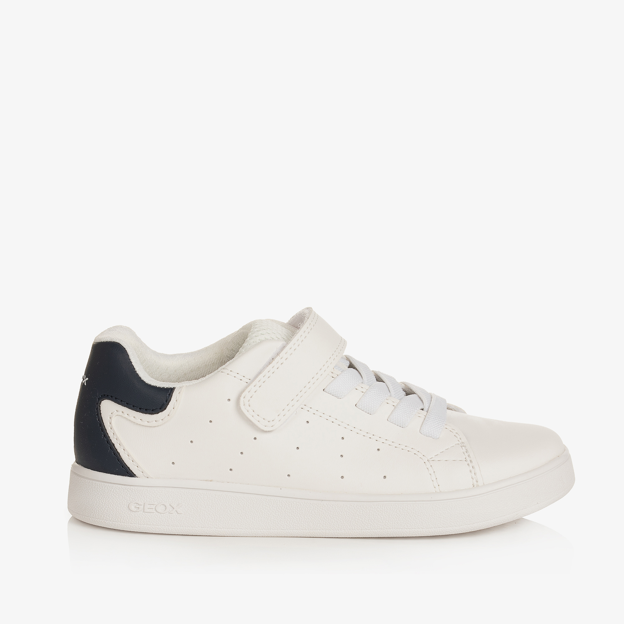 Geox Baskets blanches et bleues en simili cuir gar on