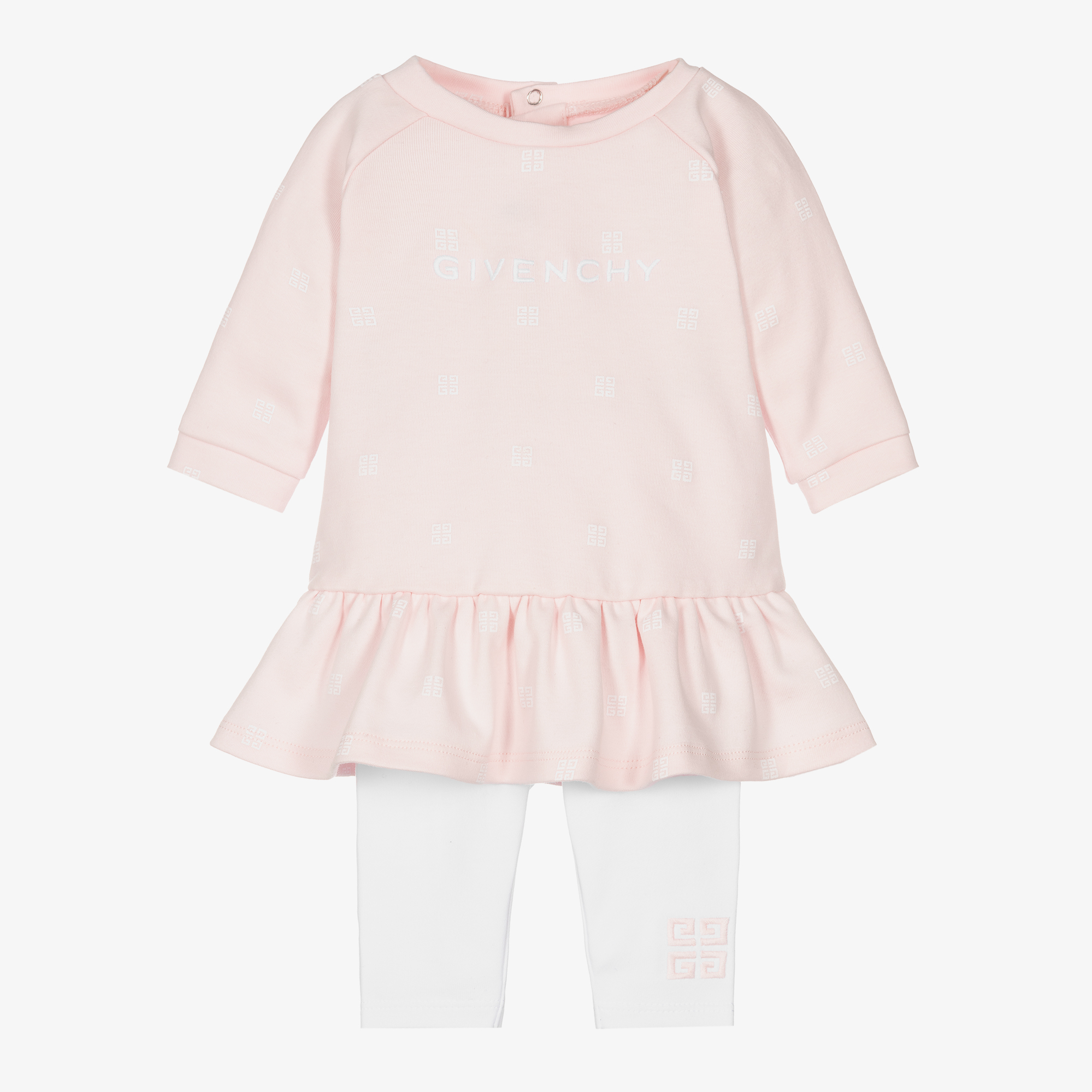 Givenchy Baby Girls Pink White Dress Set Childrensalon Outlet - Main Image